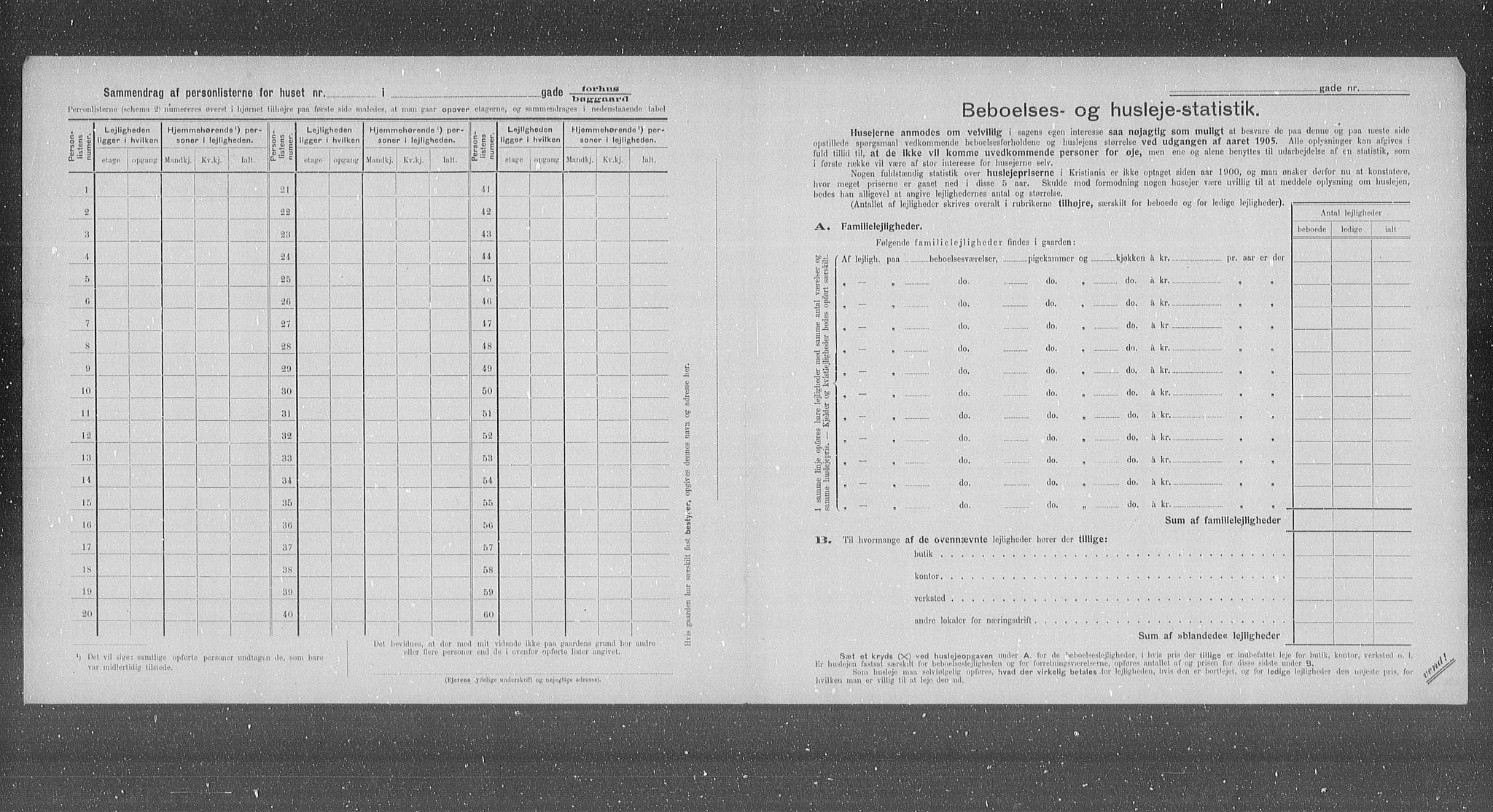 OBA, Municipal Census 1905 for Kristiania, 1905, p. 10854