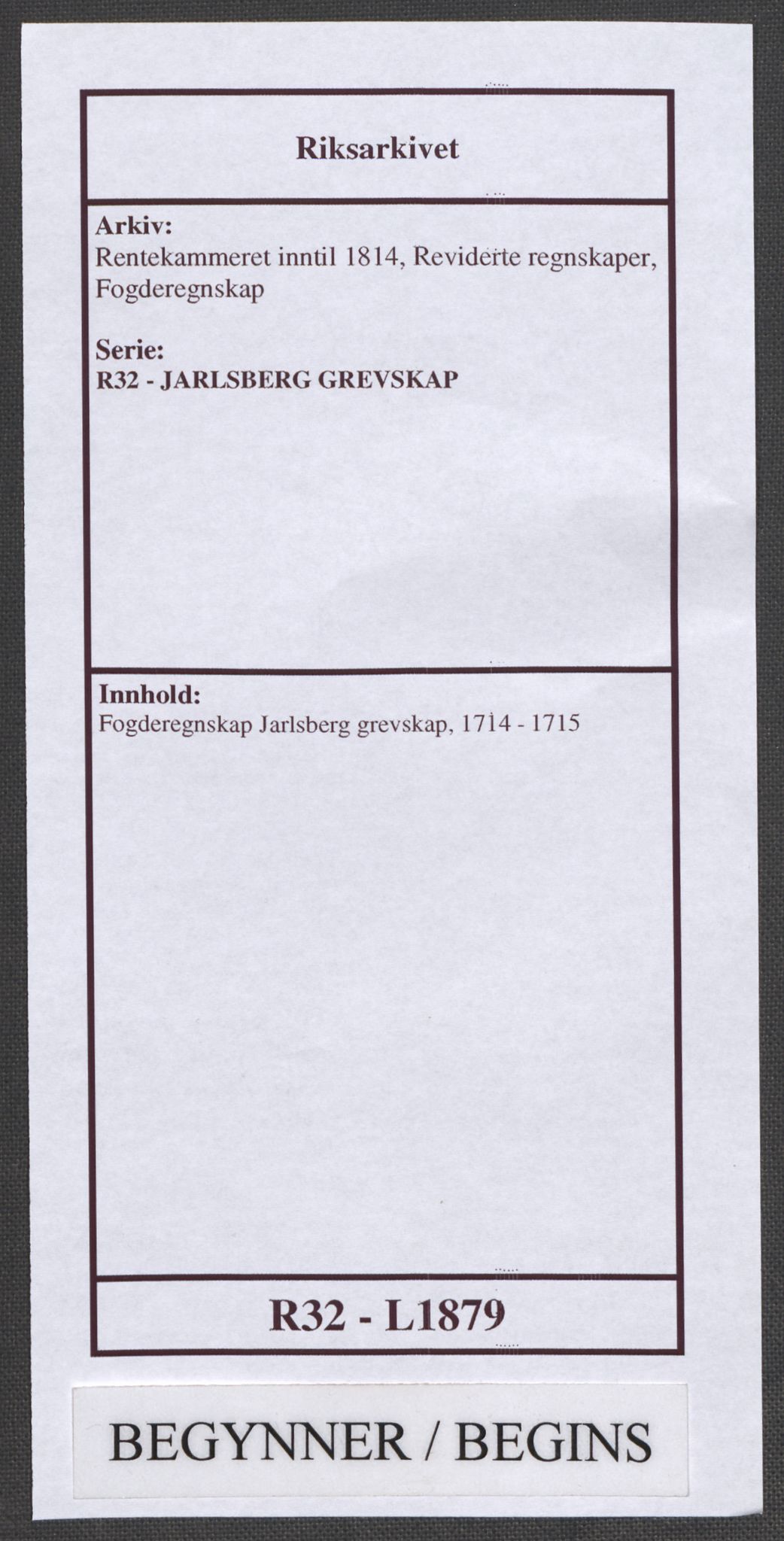 Rentekammeret inntil 1814, Reviderte regnskaper, Fogderegnskap, AV/RA-EA-4092/R32/L1879: Fogderegnskap Jarlsberg grevskap, 1714-1715, p. 1