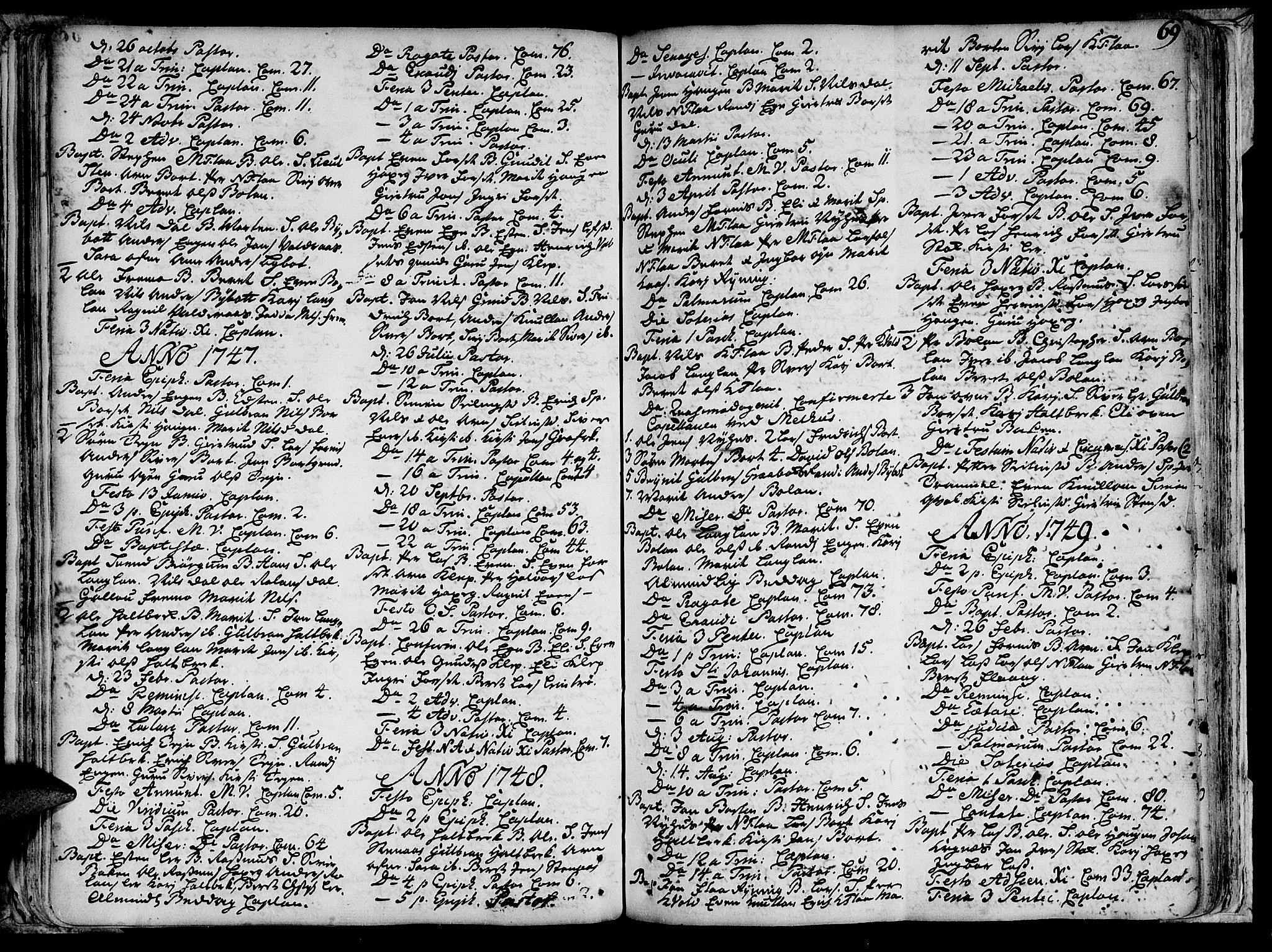 Ministerialprotokoller, klokkerbøker og fødselsregistre - Sør-Trøndelag, SAT/A-1456/691/L1058: Parish register (official) no. 691A01 /2, 1740-1767, p. 69
