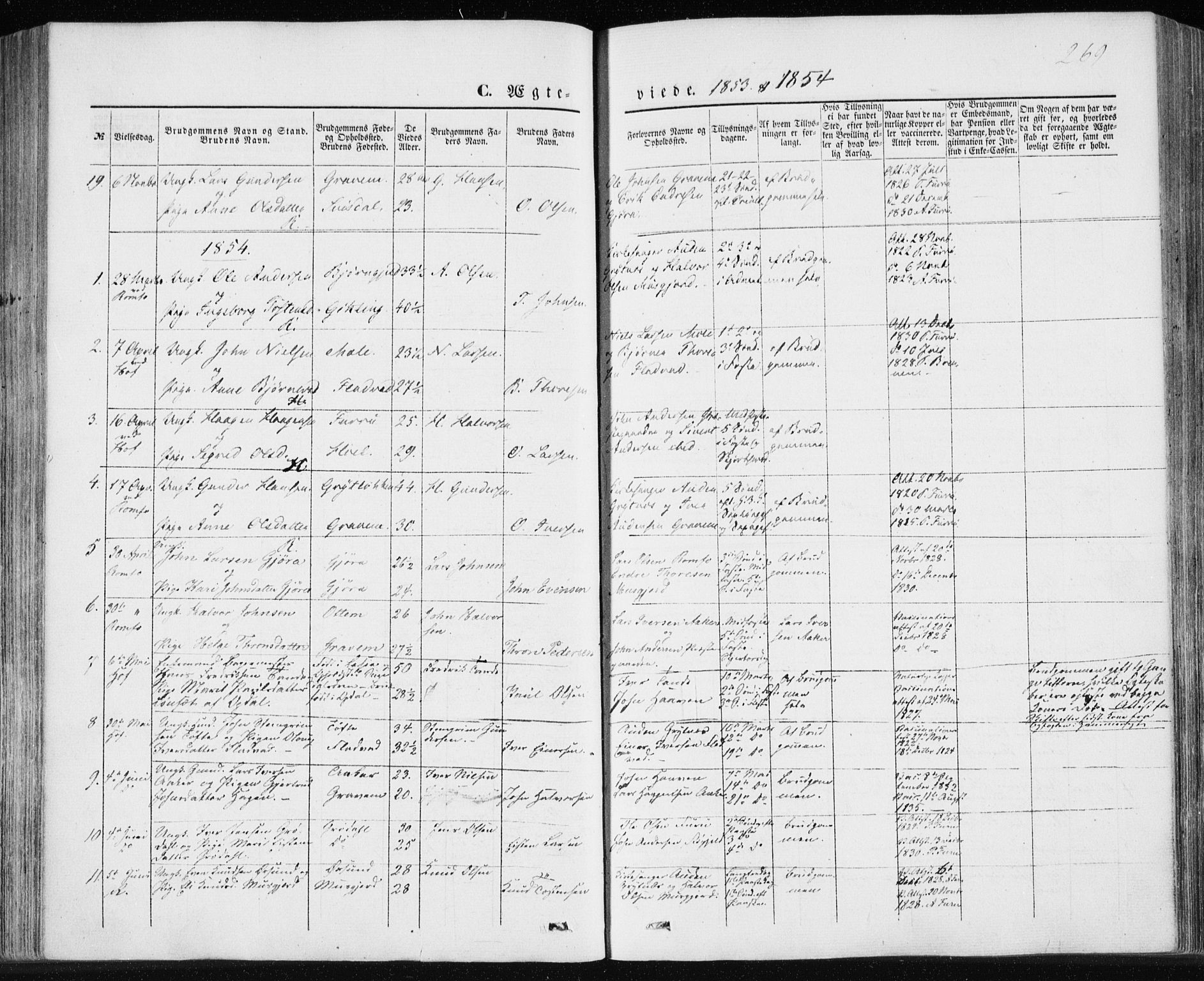 Ministerialprotokoller, klokkerbøker og fødselsregistre - Møre og Romsdal, SAT/A-1454/590/L1013: Parish register (official) no. 590A05, 1847-1877, p. 269