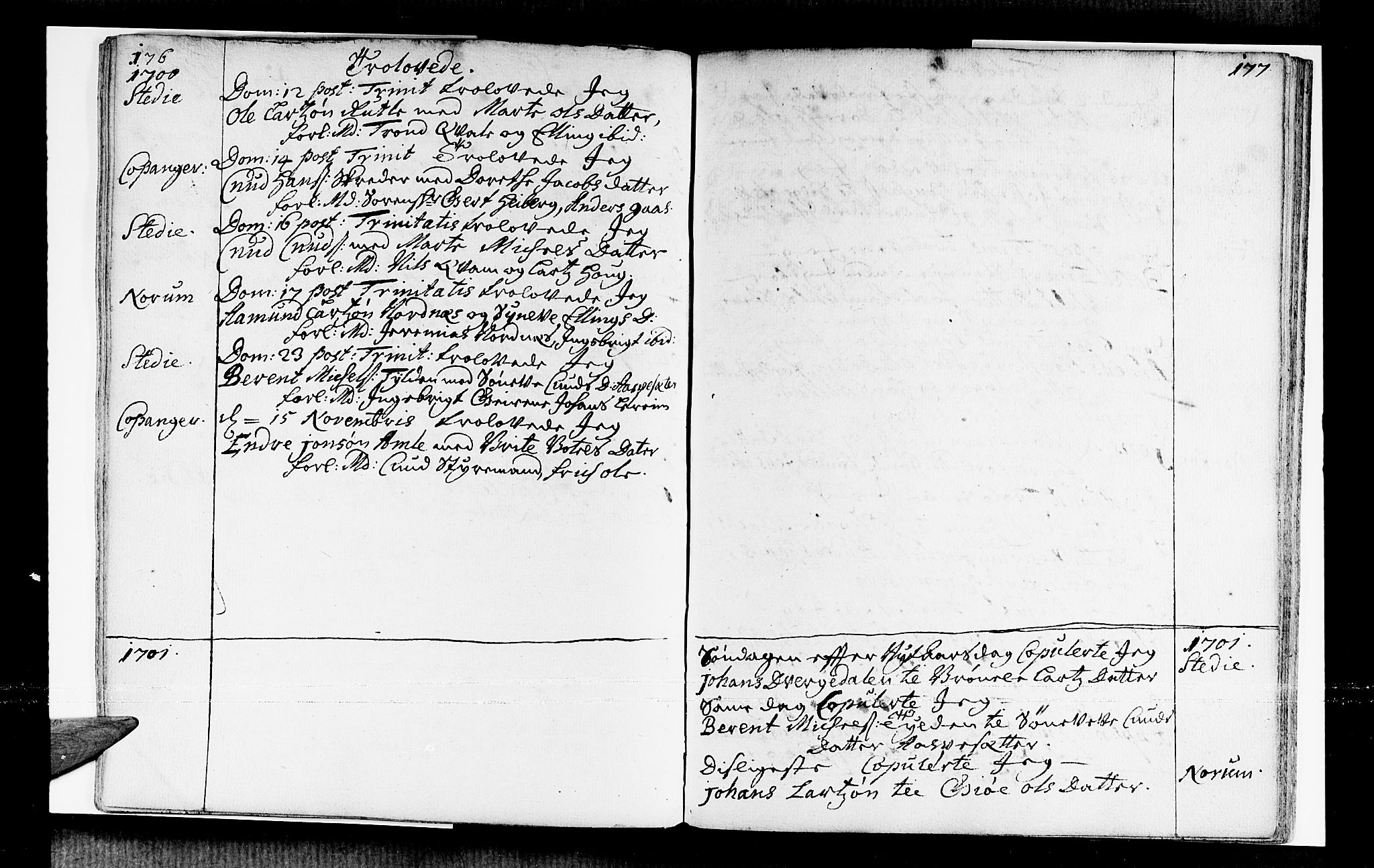 Sogndal sokneprestembete, AV/SAB-A-81301/H/Haa/Haaa/L0001: Parish register (official) no. A 1, 1689-1713, p. 176-177