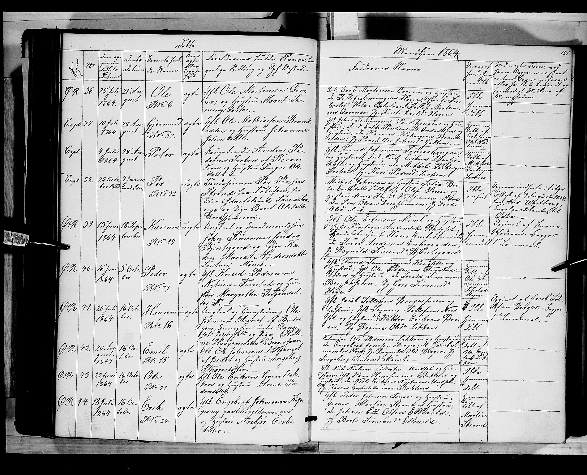 Rendalen prestekontor, AV/SAH-PREST-054/H/Ha/Haa/L0005: Parish register (official) no. 5, 1853-1866, p. 121