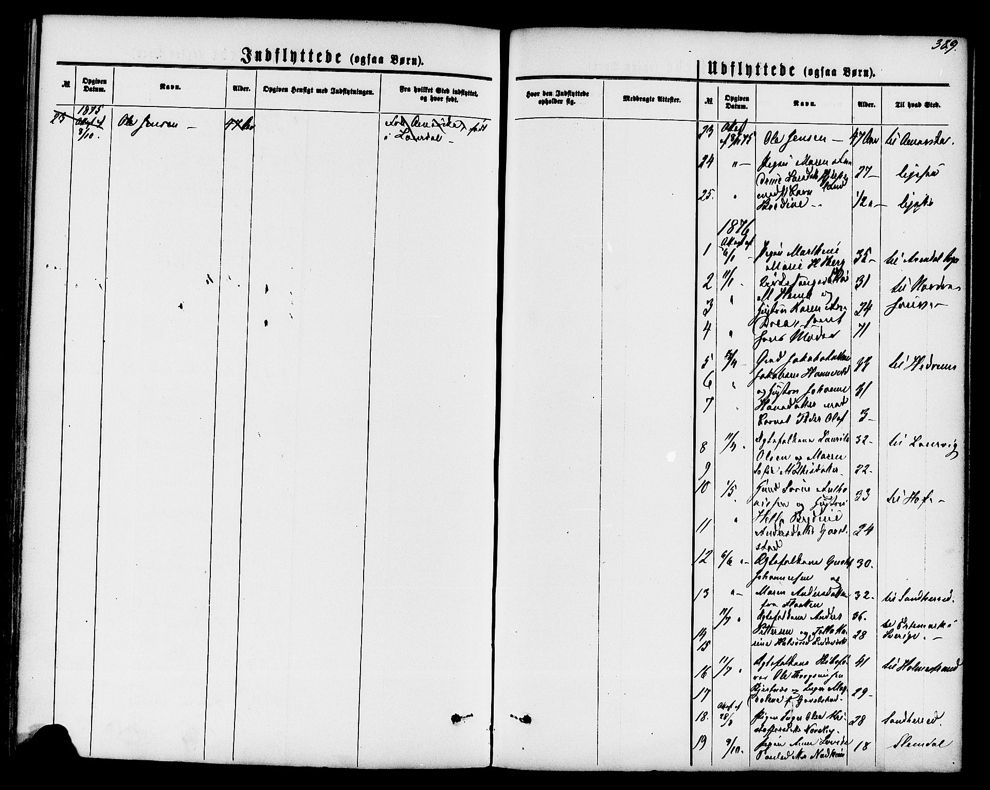 Lardal kirkebøker, AV/SAKO-A-350/F/Fa/L0007: Parish register (official) no. I 7, 1861-1880, p. 389