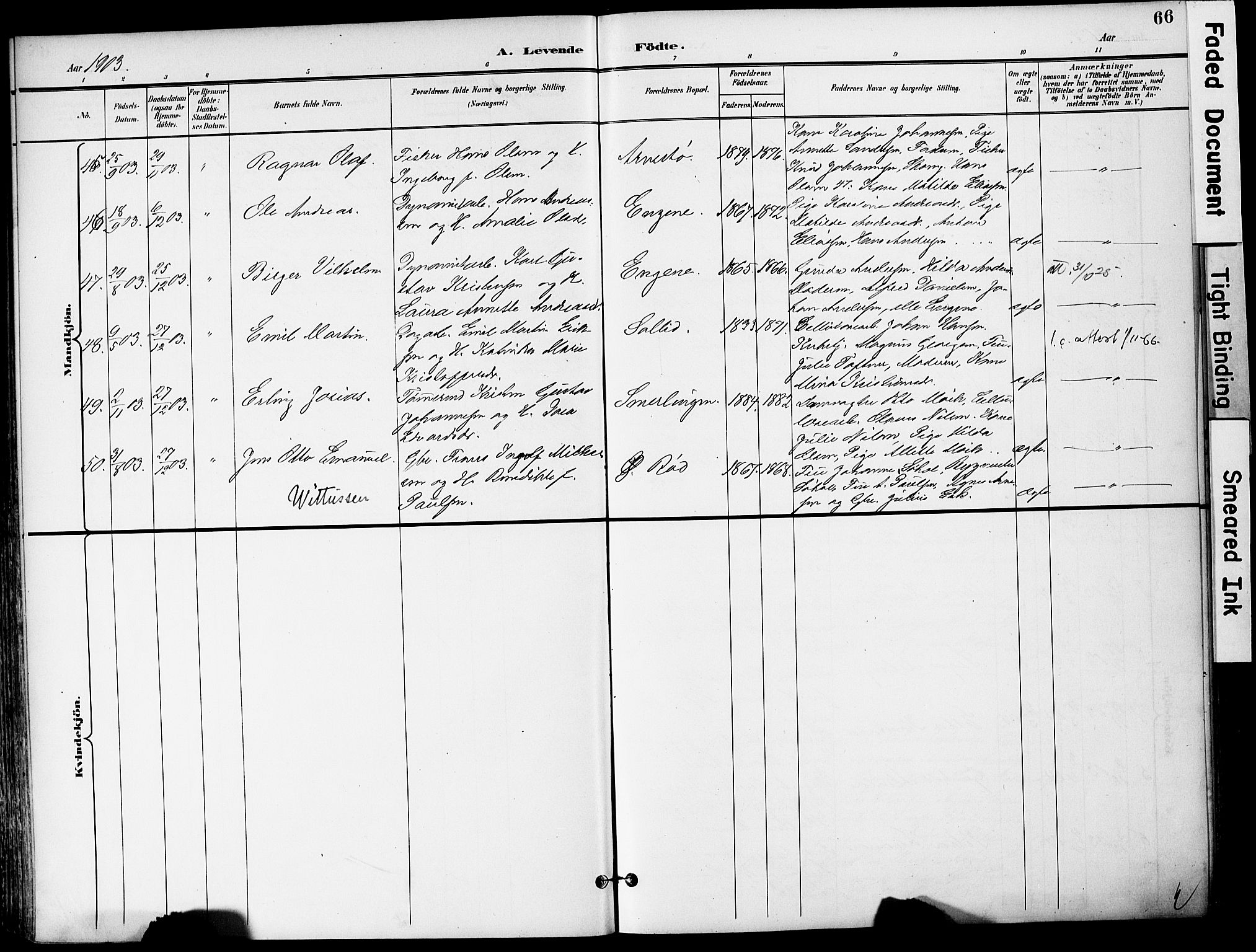 Hurum kirkebøker, AV/SAKO-A-229/F/Fa/L0015: Parish register (official) no. 15, 1896-1908, p. 66