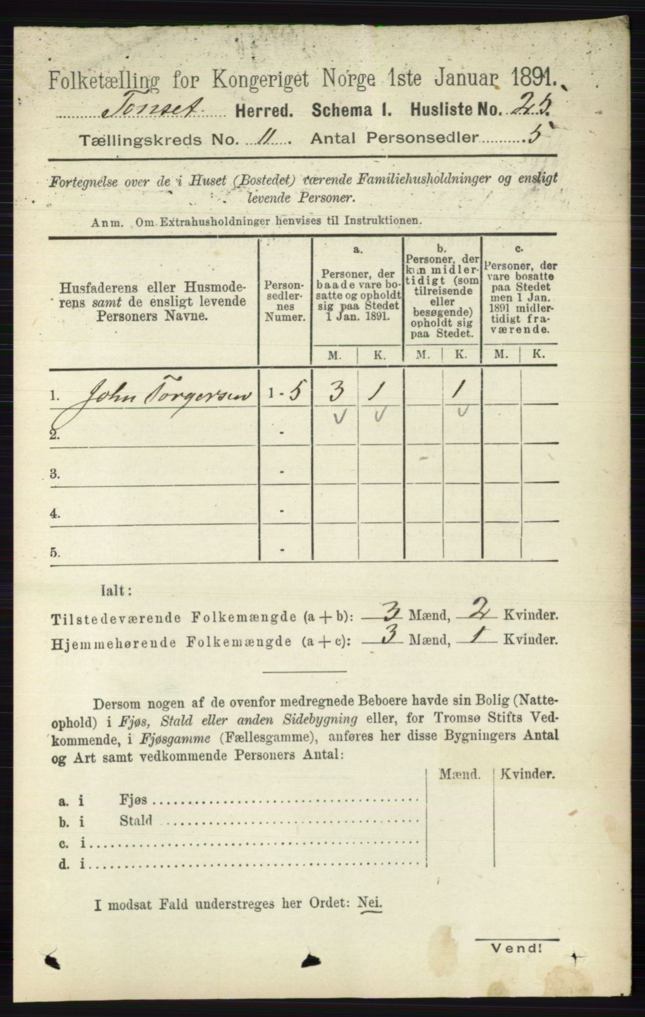 RA, 1891 census for 0437 Tynset, 1891, p. 3008