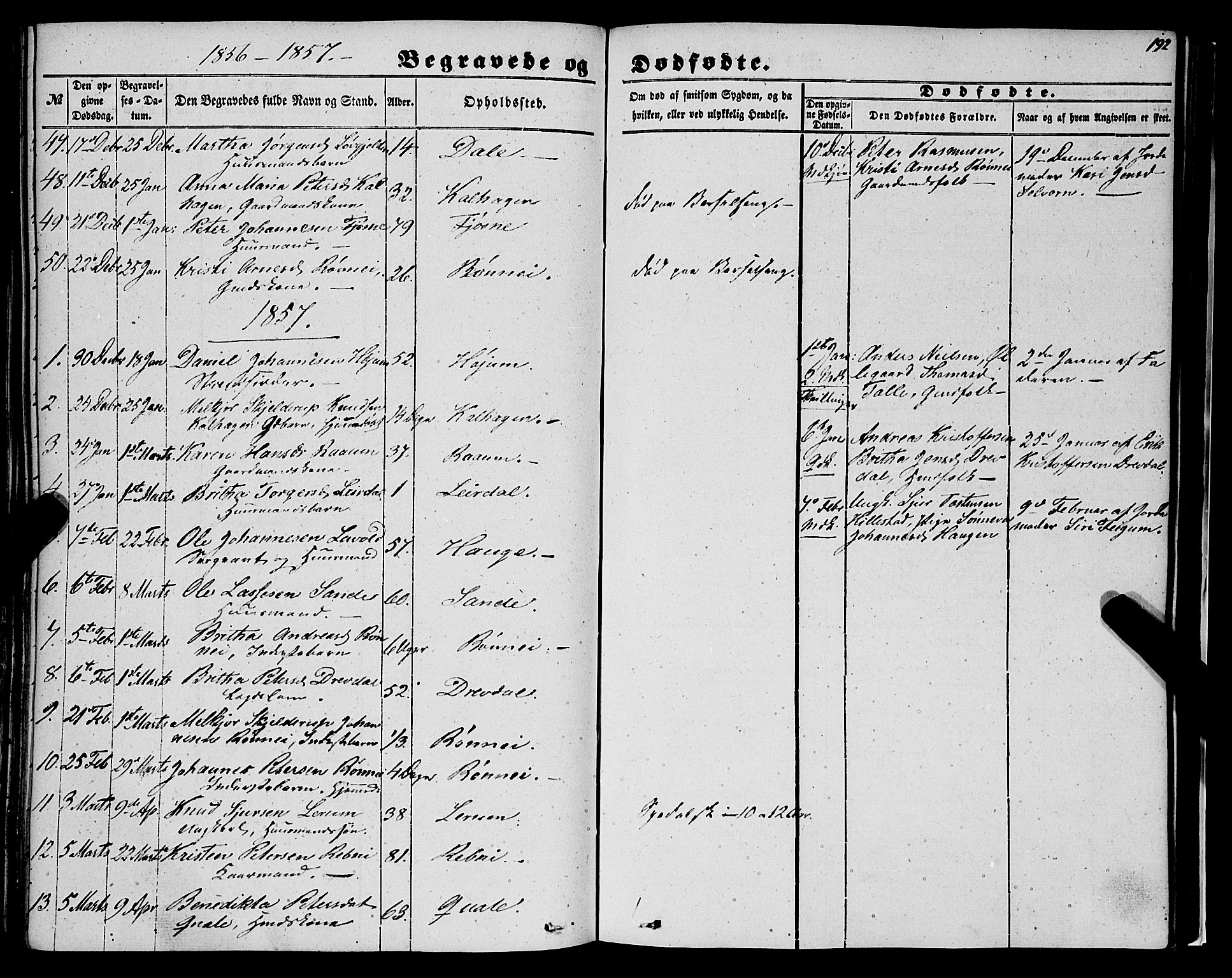 Luster sokneprestembete, SAB/A-81101/H/Haa/Haaa/L0007: Parish register (official) no. A 7, 1849-1859, p. 192