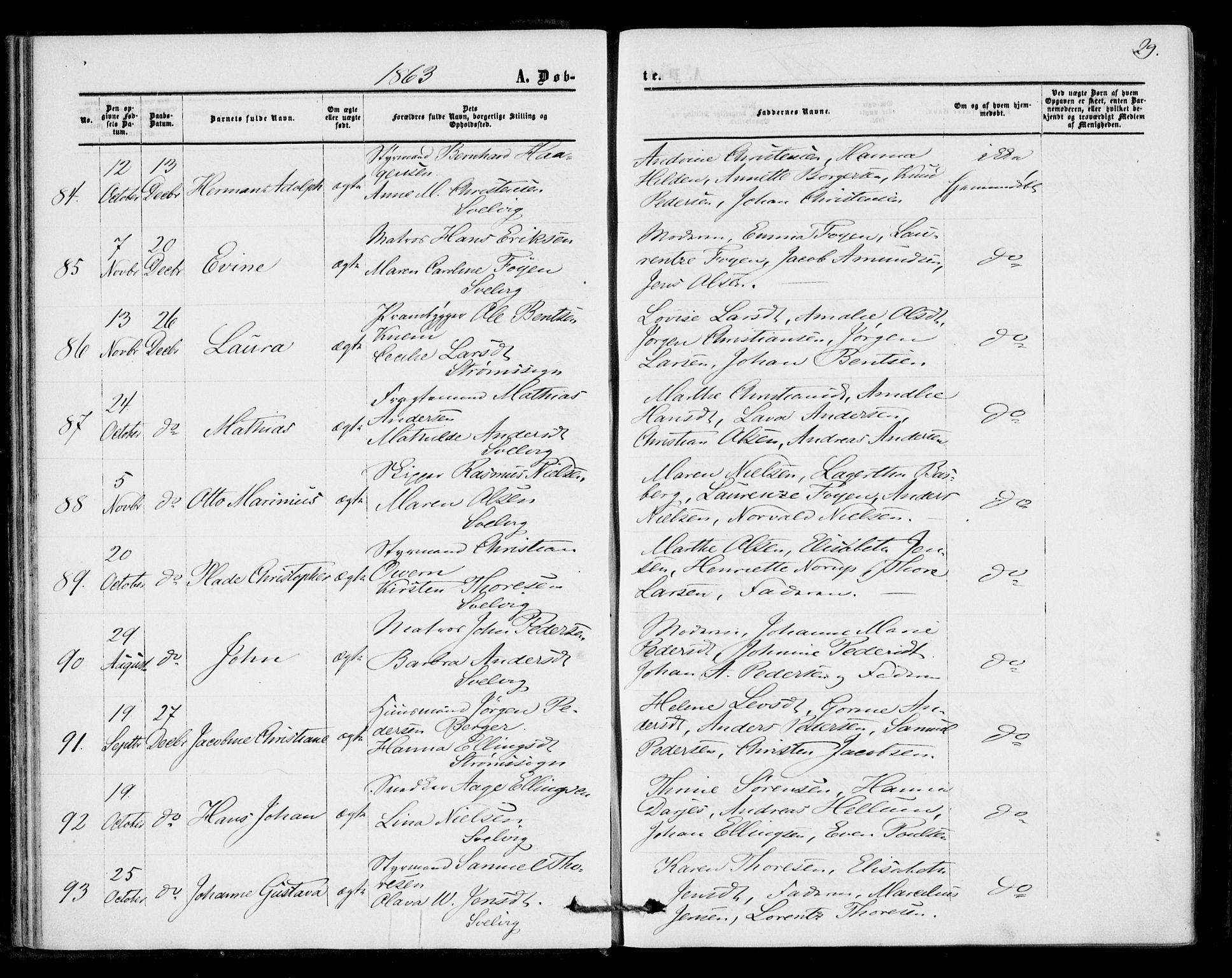 Strømm kirkebøker, AV/SAKO-A-322/F/Fa/L0001: Parish register (official) no. I 1, 1861-1869, p. 29