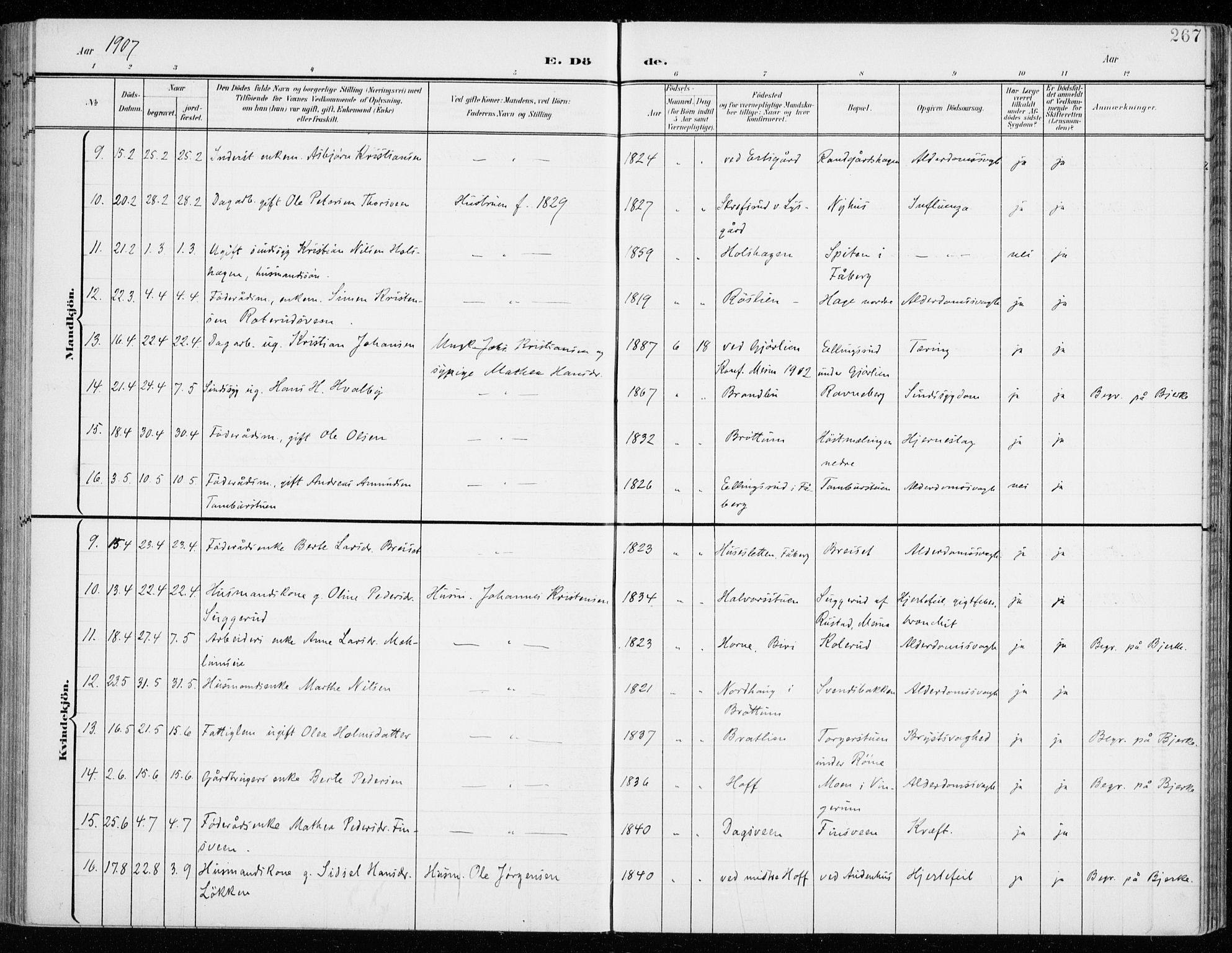 Fåberg prestekontor, AV/SAH-PREST-086/H/Ha/Haa/L0011: Parish register (official) no. 11, 1899-1913, p. 267