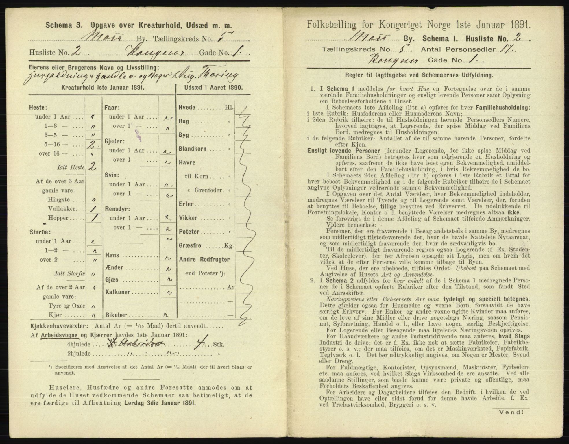 RA, 1891 census for 0104 Moss, 1891, p. 336