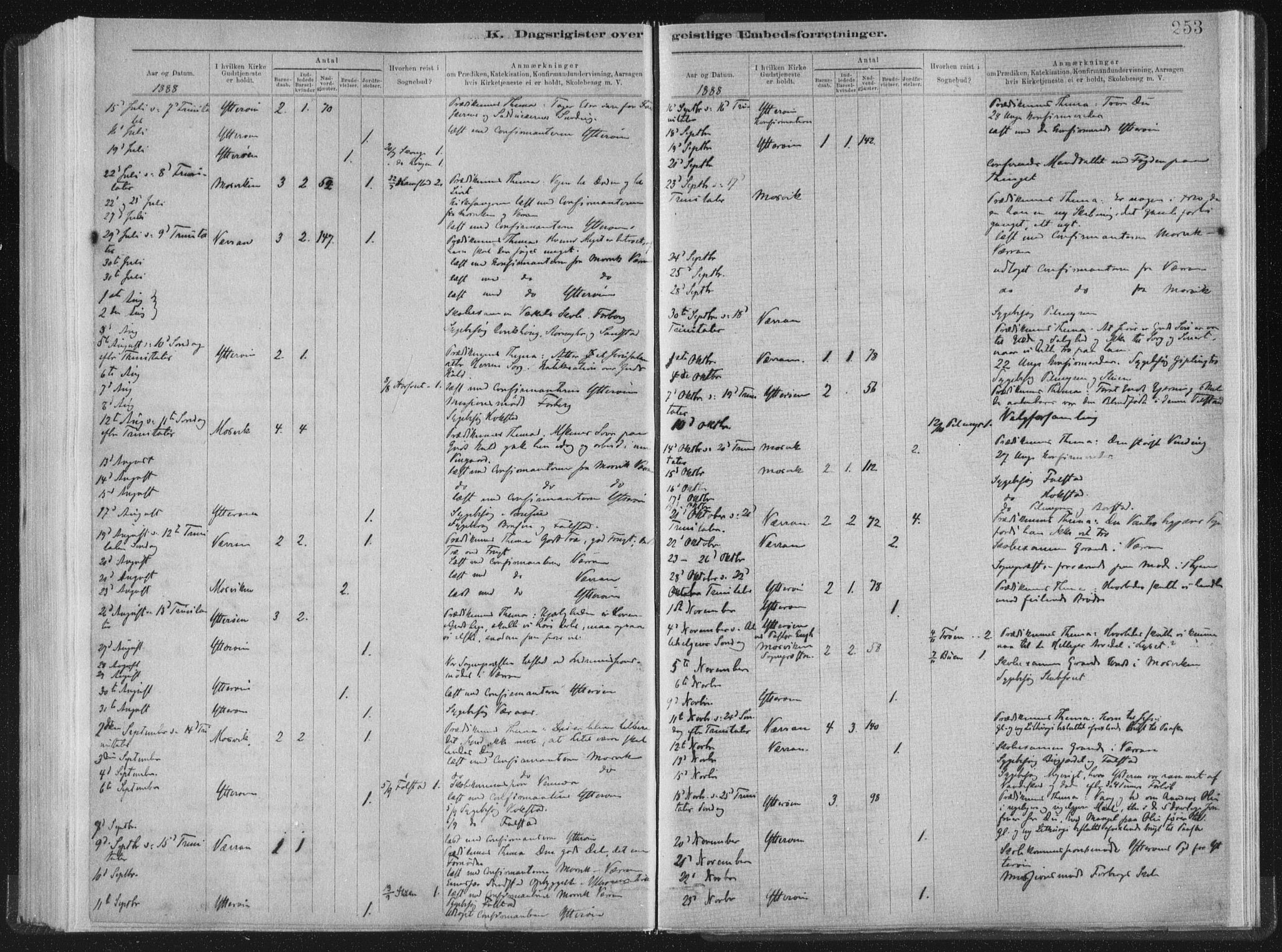 Ministerialprotokoller, klokkerbøker og fødselsregistre - Nord-Trøndelag, SAT/A-1458/722/L0220: Parish register (official) no. 722A07, 1881-1908, p. 253