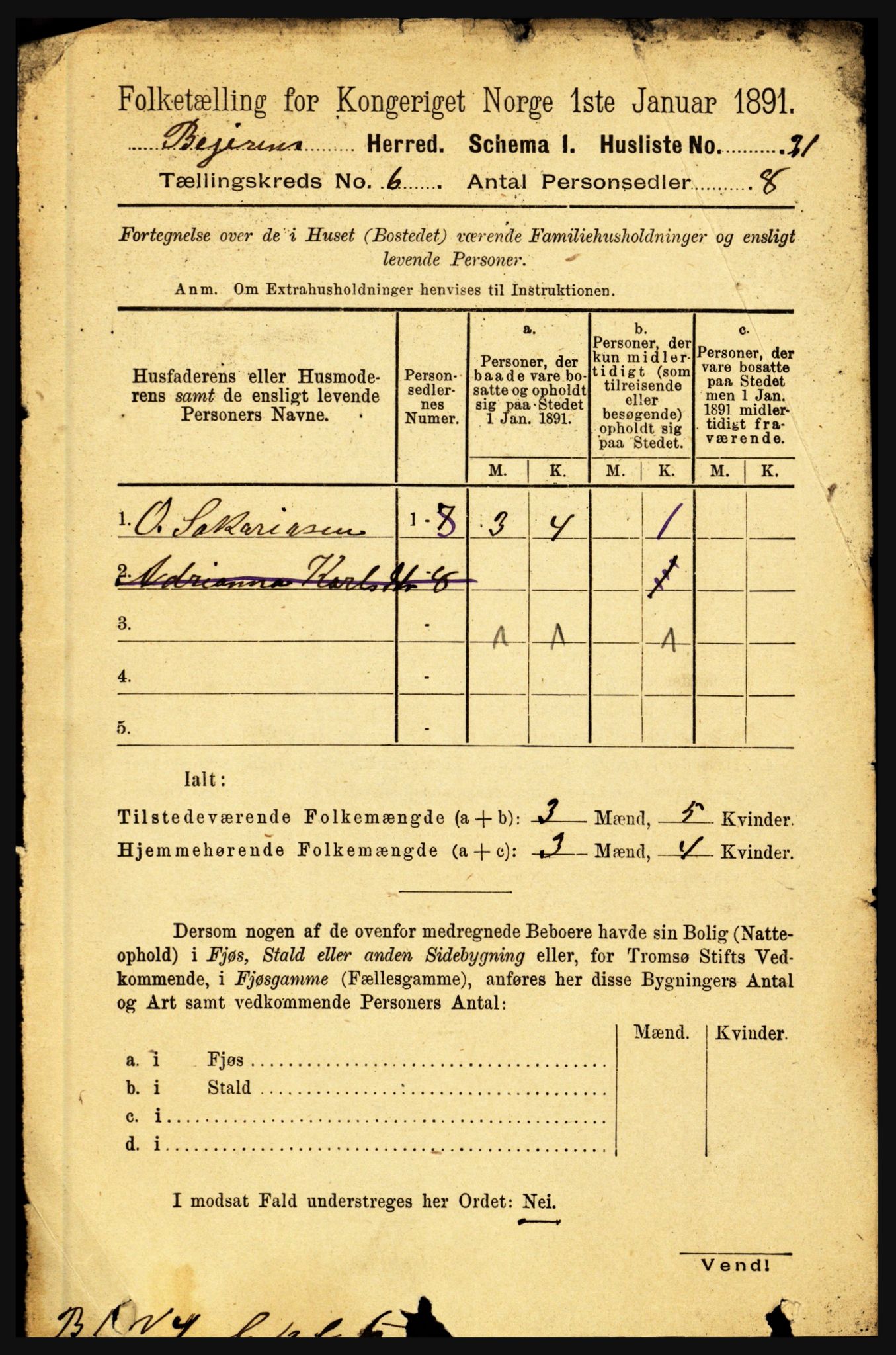 RA, 1891 census for 1839 Beiarn, 1891, p. 1875