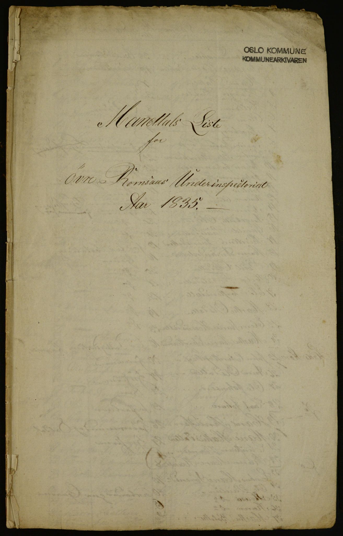 OBA, Census for Aker 1835, 1835