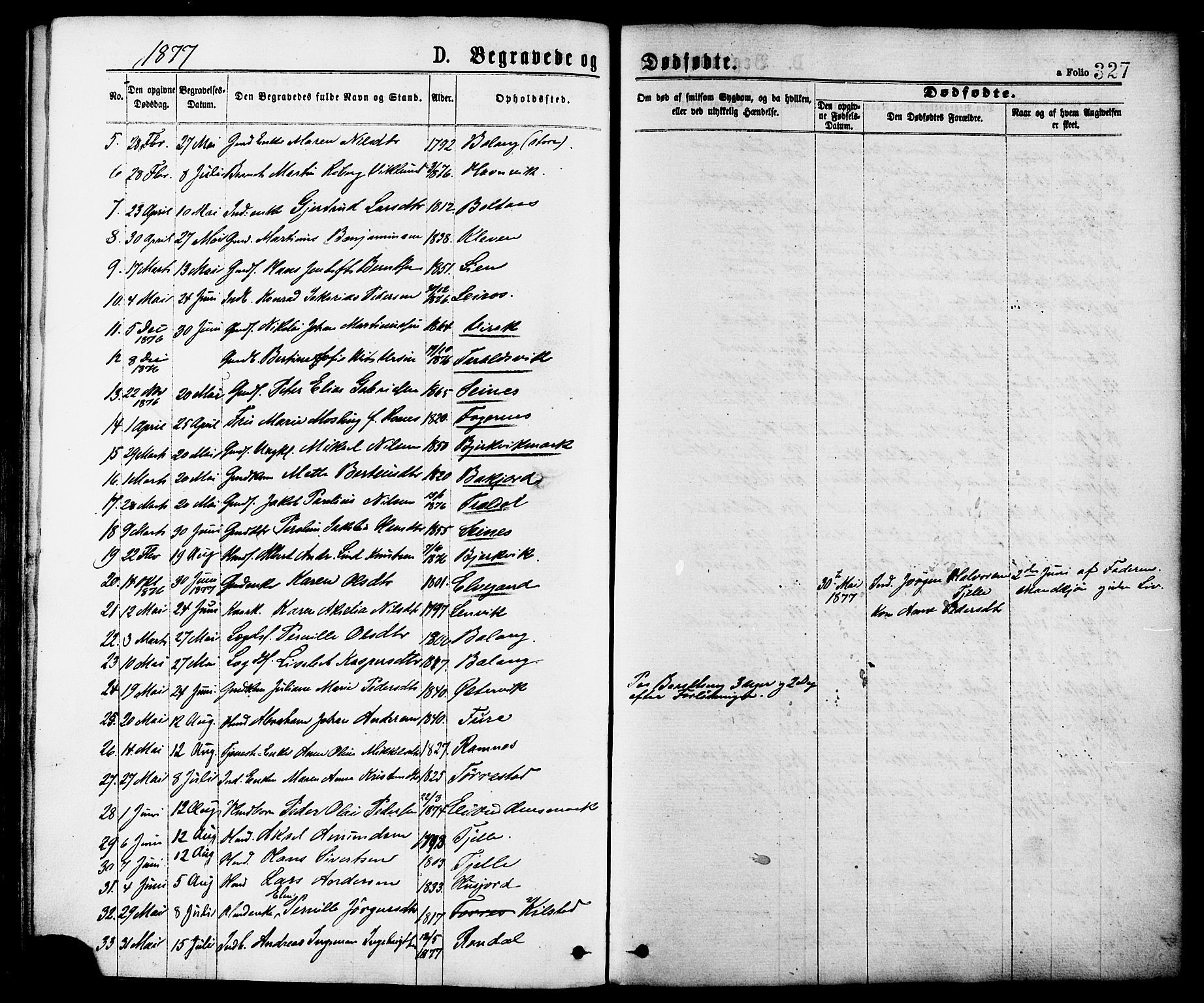 Ministerialprotokoller, klokkerbøker og fødselsregistre - Nordland, AV/SAT-A-1459/863/L0897: Parish register (official) no. 863A09, 1872-1886, p. 327