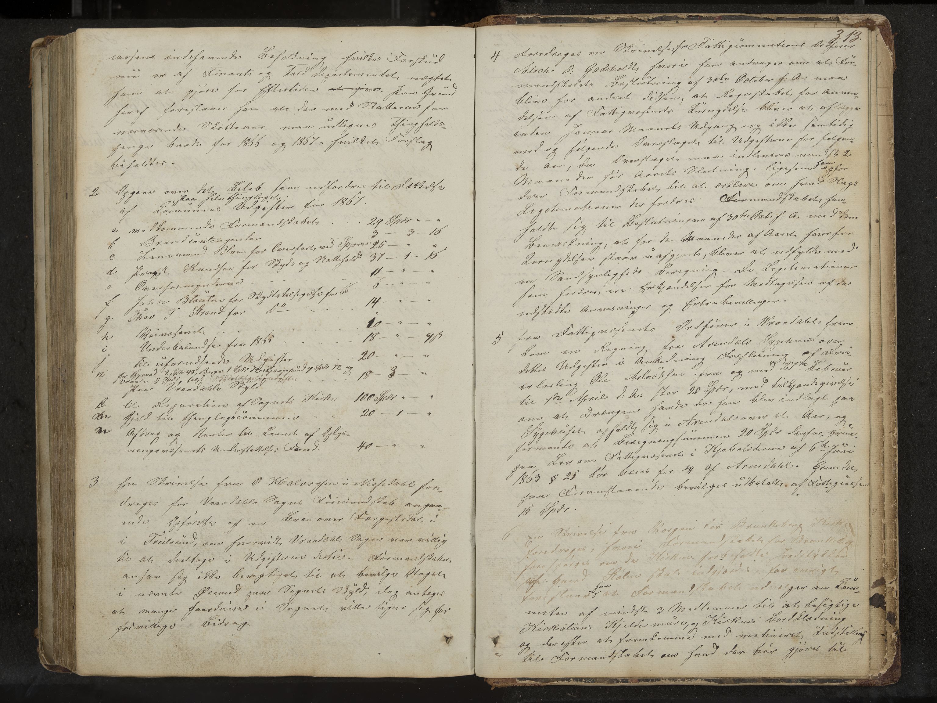 Kviteseid formannskap og sentraladministrasjon, IKAK/0829021/A/Aa/L0001: Møtebok med register, 1837-1866, p. 313