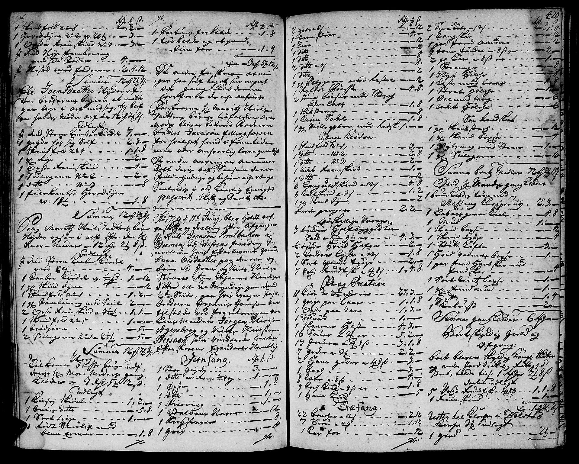Helgeland sorenskriveri, SAT/A-0004/3/3A/L0008: Skifteprotokoll 6B, 1728-1731, p. 419b-420a