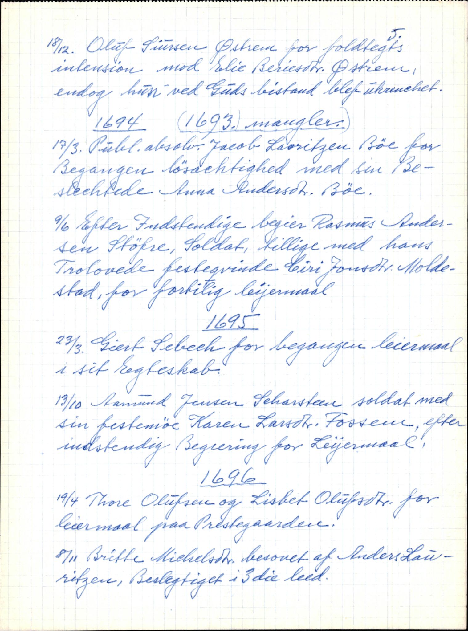 Samling av fulltekstavskrifter, SAB/FULLTEKST/B/14/0001: Gloppen sokneprestembete, ministerialbok nr. A 1, 1686-1711, p. 5