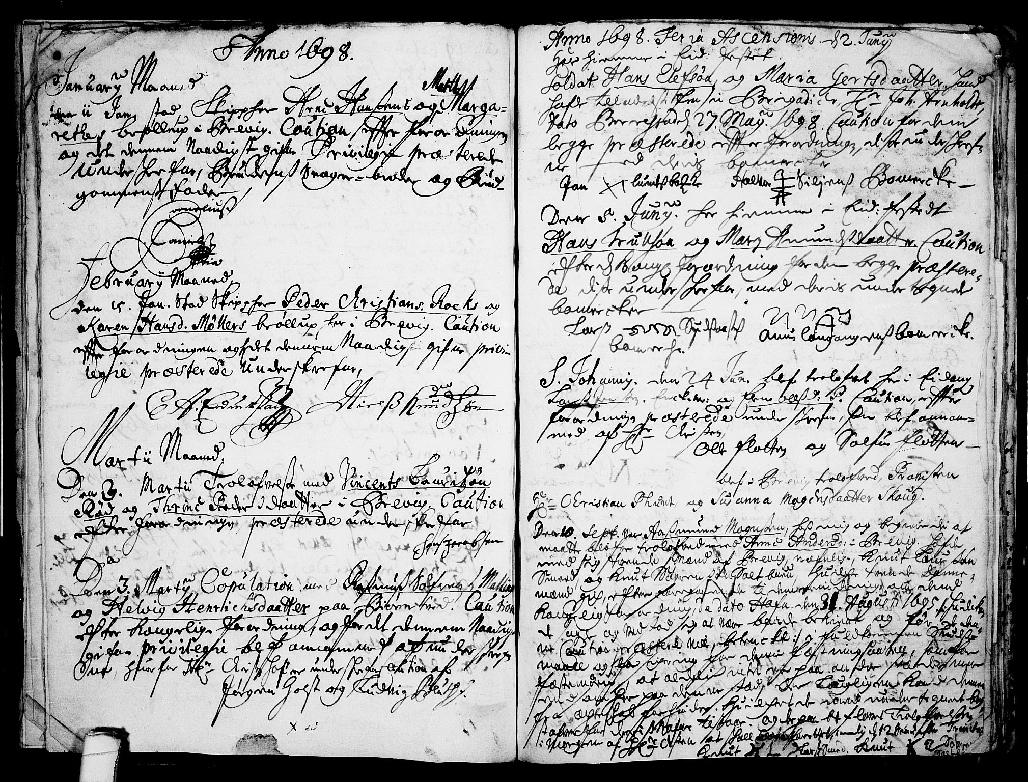 Eidanger kirkebøker, SAKO/A-261/F/Fa/L0001: Parish register (official) no. 1, 1695-1717, p. 13
