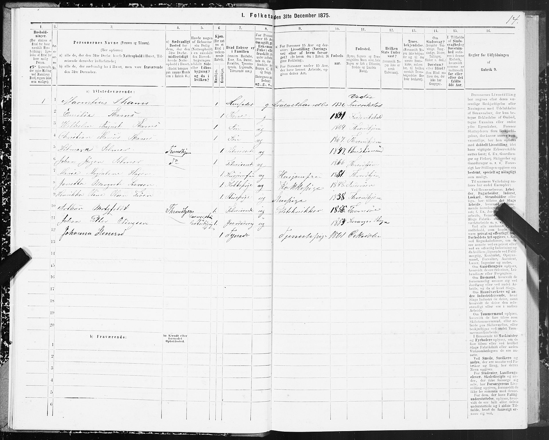 SAT, 1875 census for 1638P Orkdal, 1875, p. 1014
