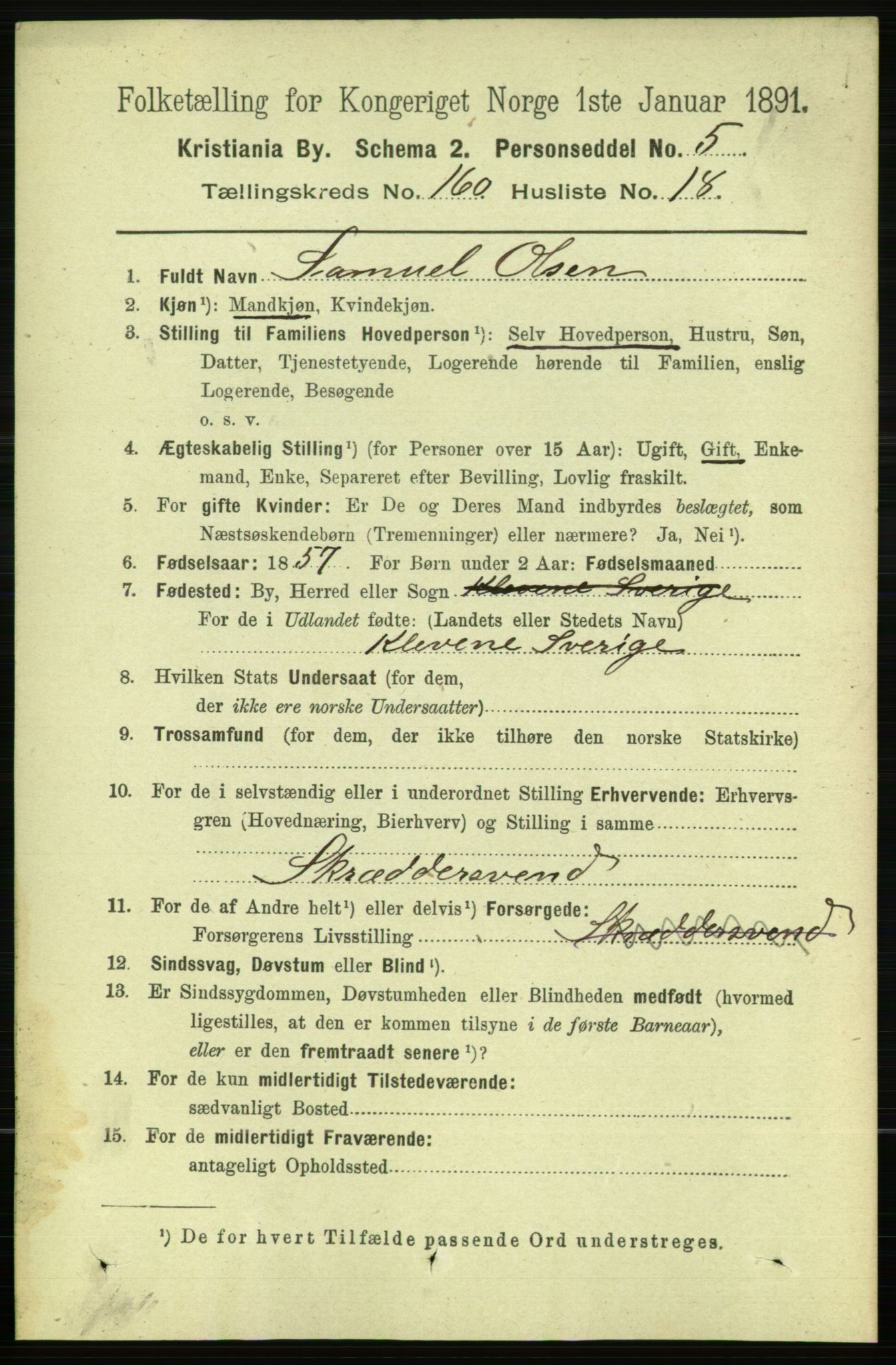 RA, 1891 census for 0301 Kristiania, 1891, p. 91180