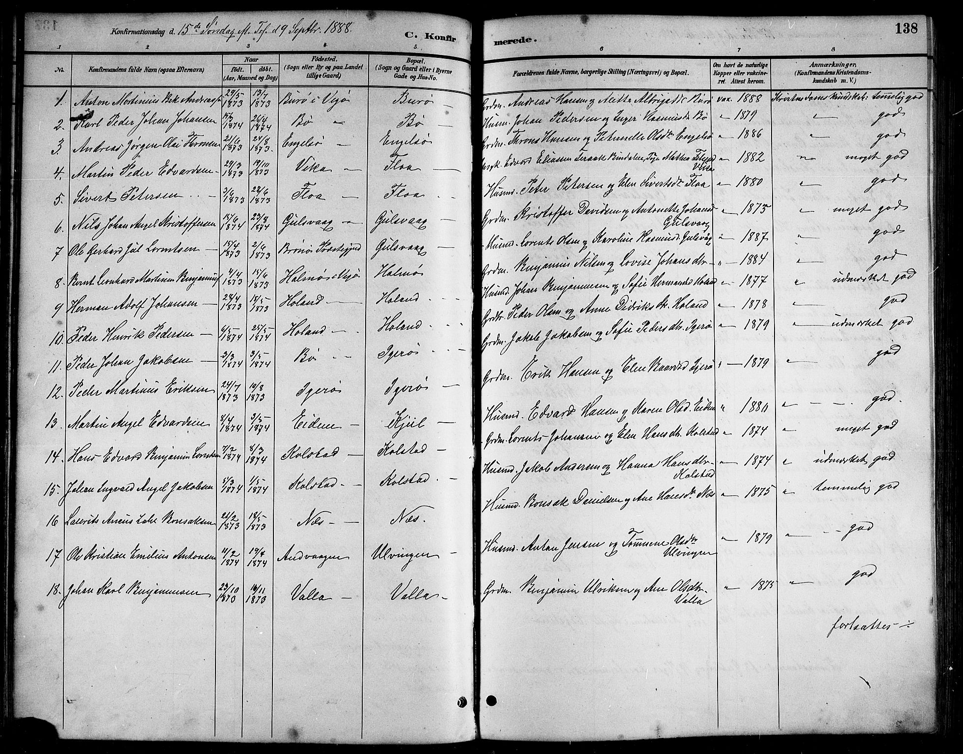 Ministerialprotokoller, klokkerbøker og fødselsregistre - Nordland, AV/SAT-A-1459/816/L0253: Parish register (copy) no. 816C03, 1886-1905, p. 138