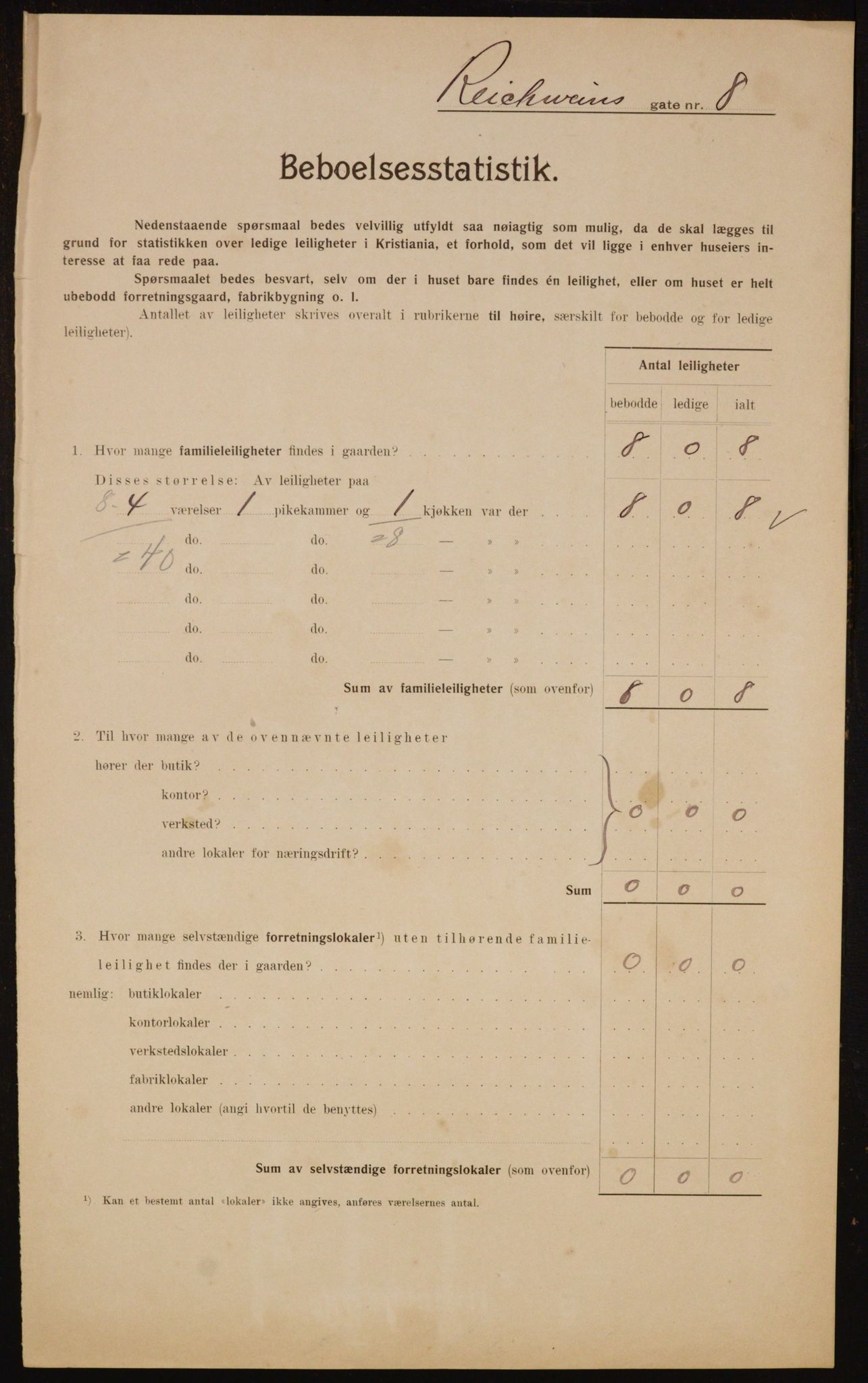 OBA, Municipal Census 1910 for Kristiania, 1910, p. 79187