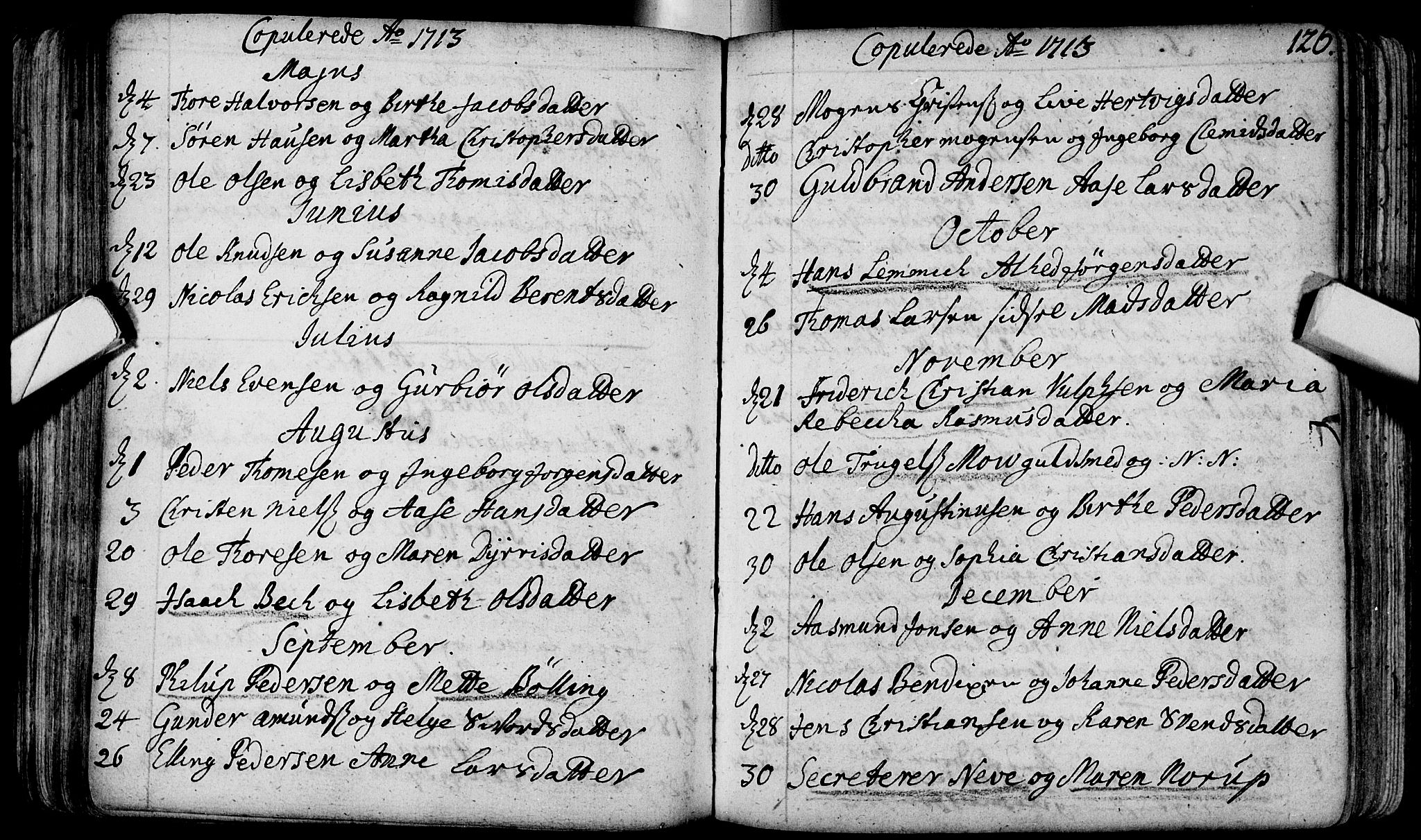 Bragernes kirkebøker, AV/SAKO-A-6/F/Fa/L0003: Parish register (official) no. I 3, 1706-1734, p. 126