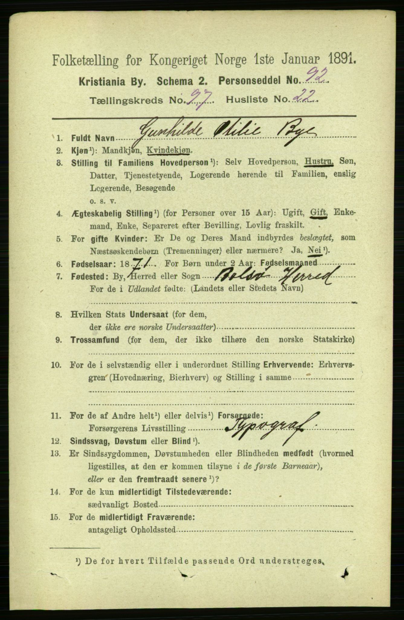 RA, 1891 census for 0301 Kristiania, 1891, p. 47640