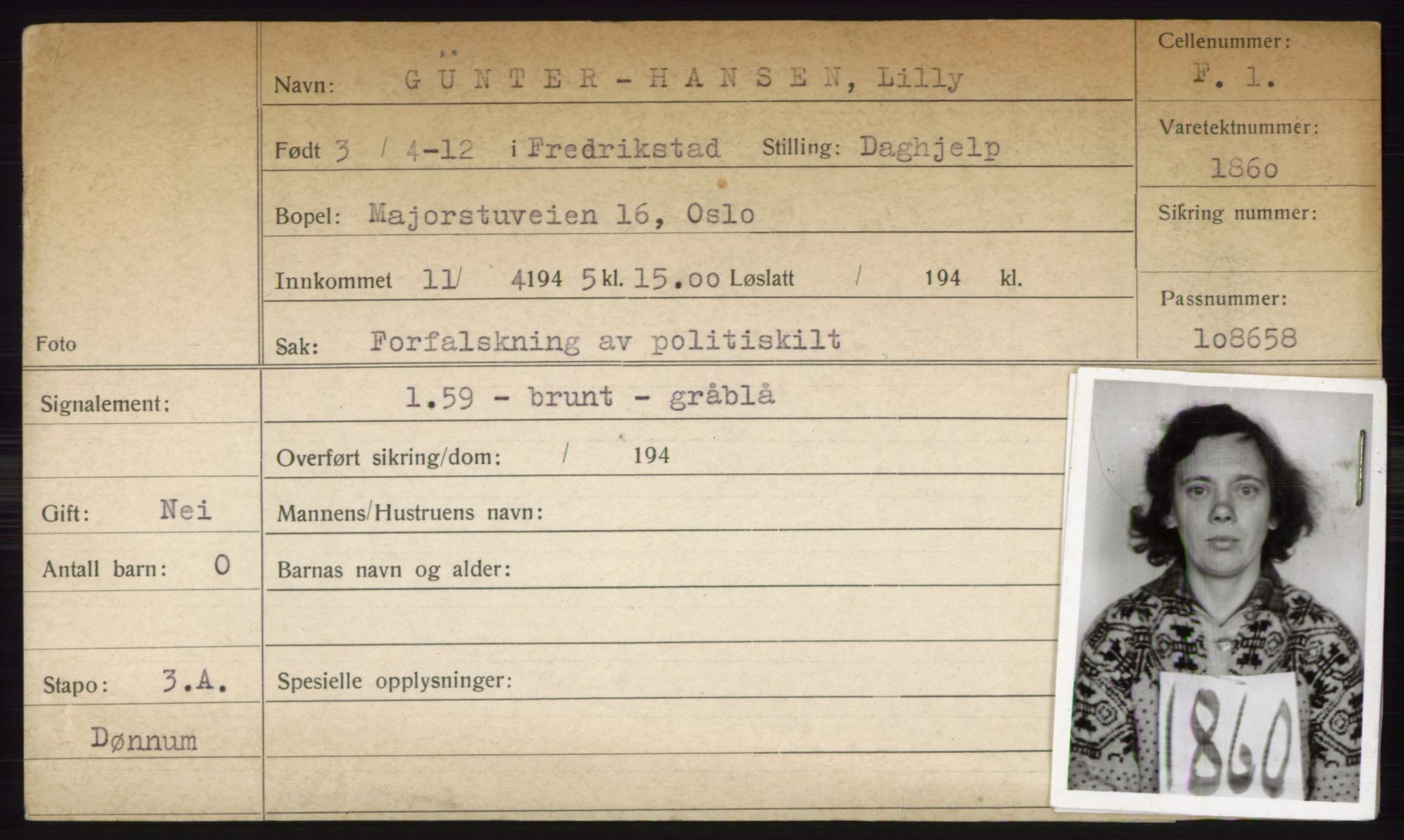 Statspolitiet - Hovedkontoret / Osloavdelingen, AV/RA-S-1329/C/Ck/Cke/L0003: Fangeregister; etternavn G - K, 1941-1945, p. 181