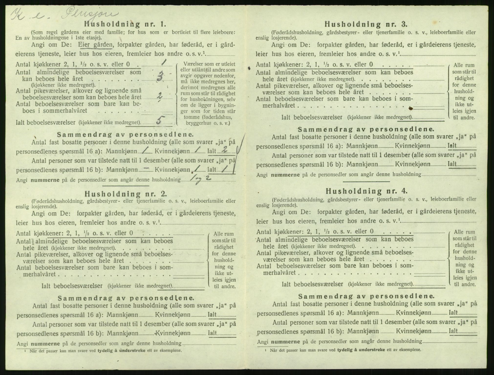 SAT, 1920 census for Veøy, 1920, p. 534