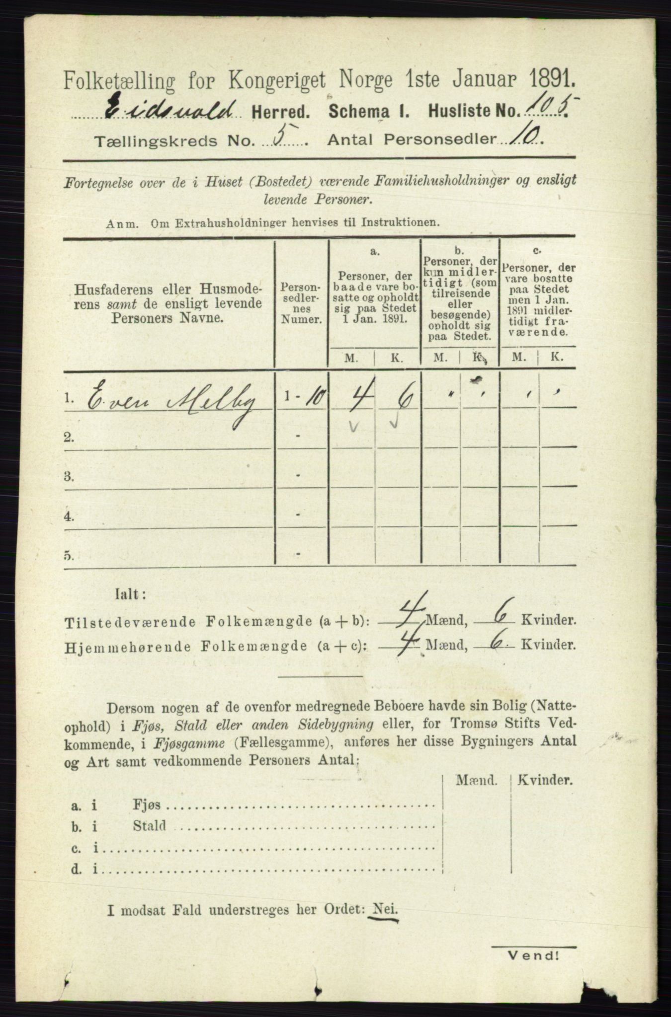 RA, 1891 census for 0237 Eidsvoll, 1891, p. 2739