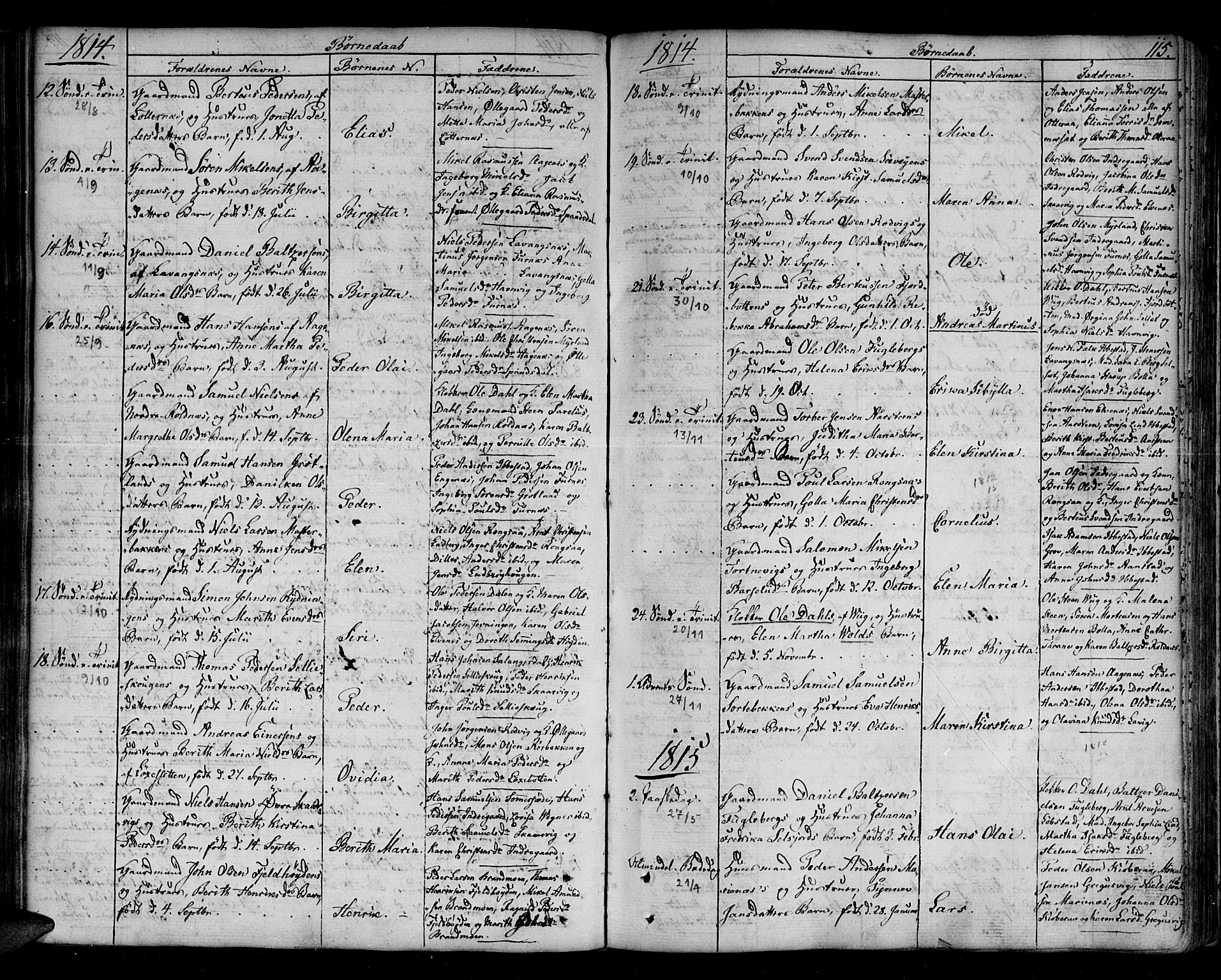 Ibestad sokneprestembete, SATØ/S-0077/H/Ha/Haa/L0004kirke: Parish register (official) no. 4, 1801-1824, p. 115