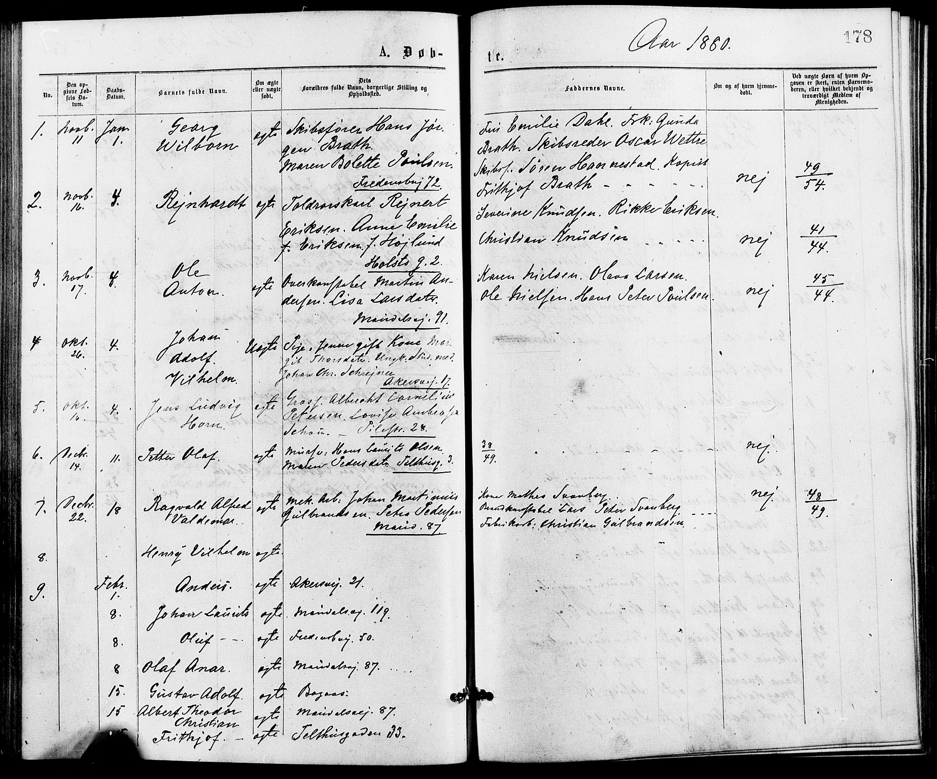 Gamle Aker prestekontor Kirkebøker, SAO/A-10617a/G/L0004: Parish register (copy) no. 4, 1875-1879, p. 178