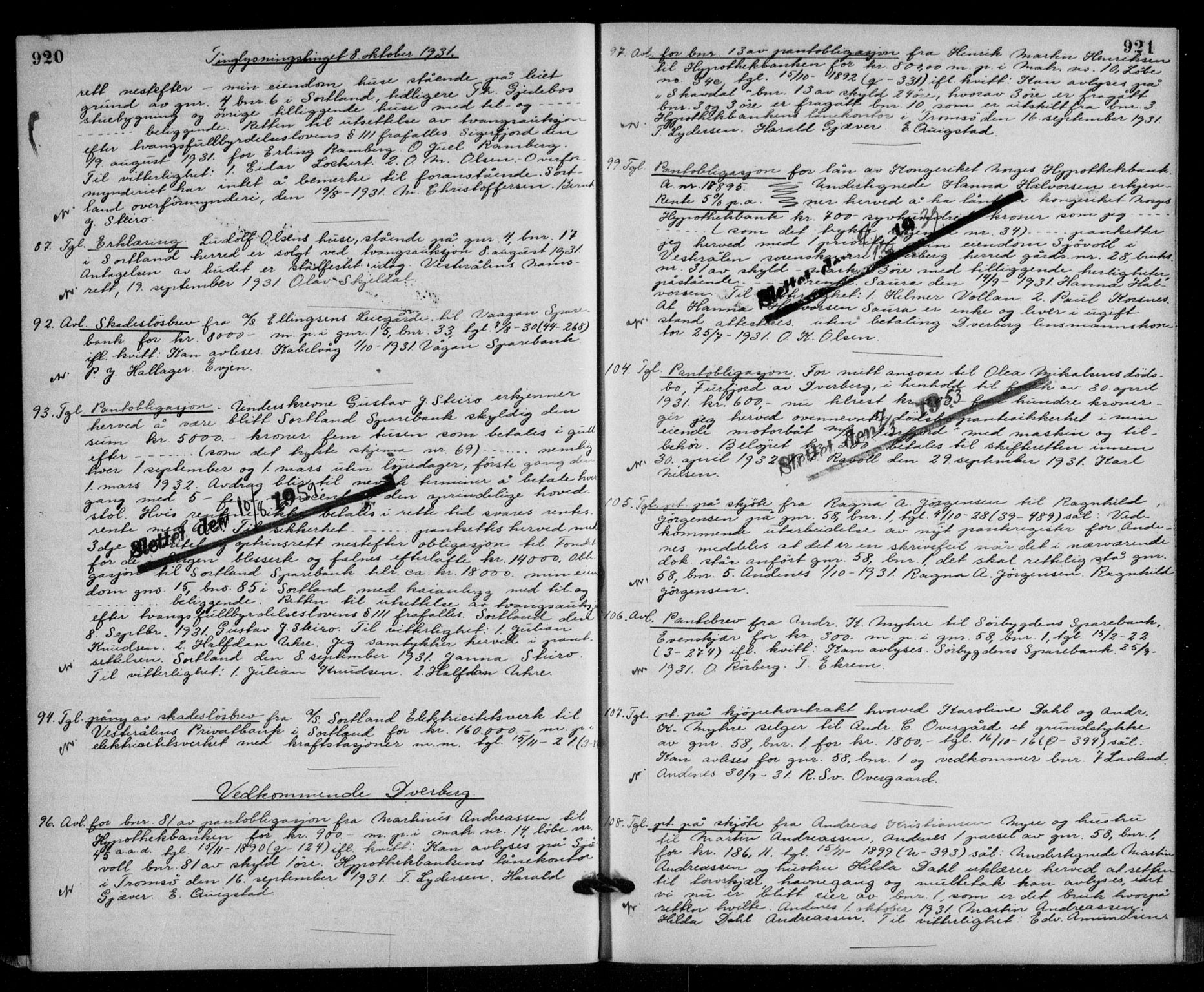 Vesterålen sorenskriveri, SAT/A-4180/1/2/2Ca/L0048: Mortgage book no. 41, 1928-1932, Deed date: 08.10.1931