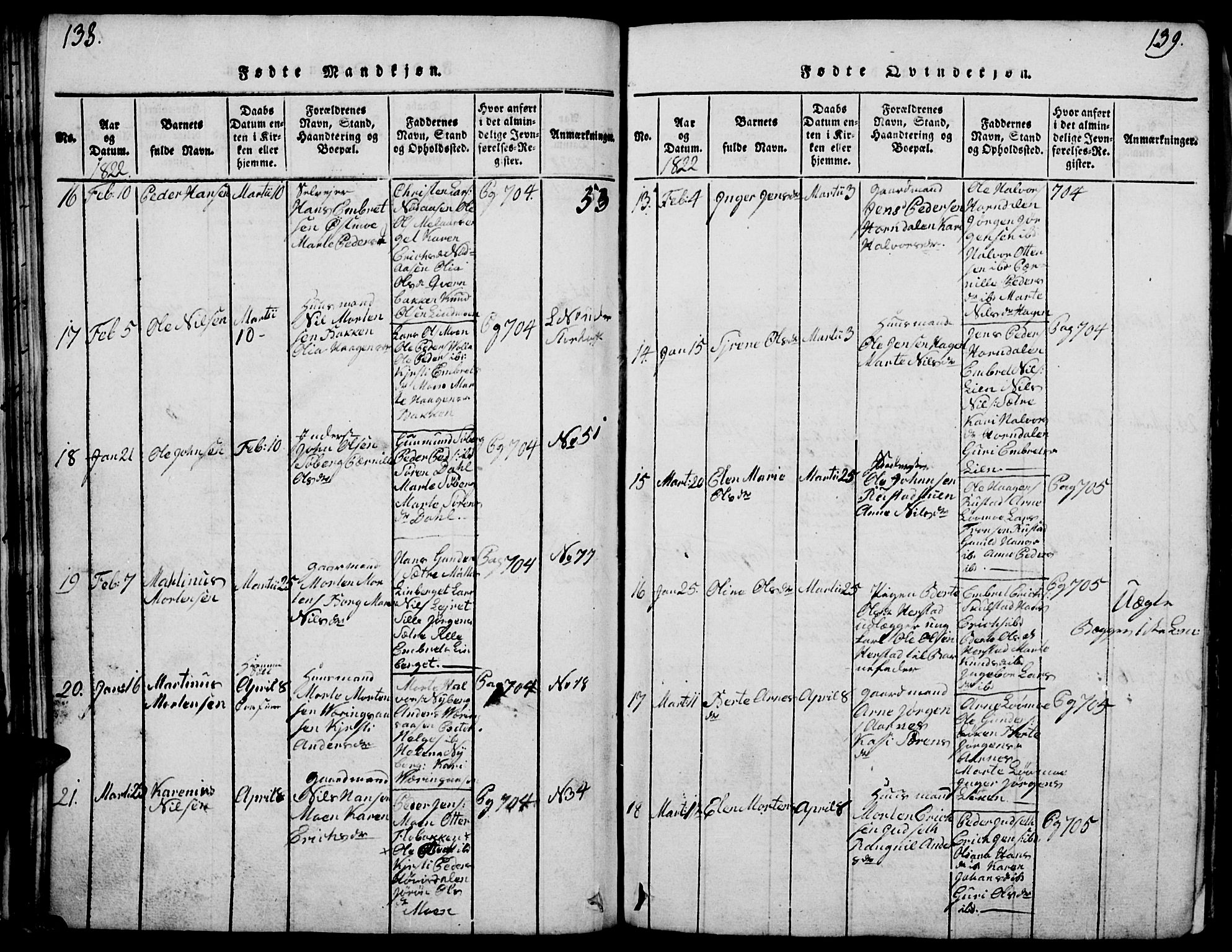 Elverum prestekontor, AV/SAH-PREST-044/H/Ha/Haa/L0007: Parish register (official) no. 7, 1815-1830, p. 138-139