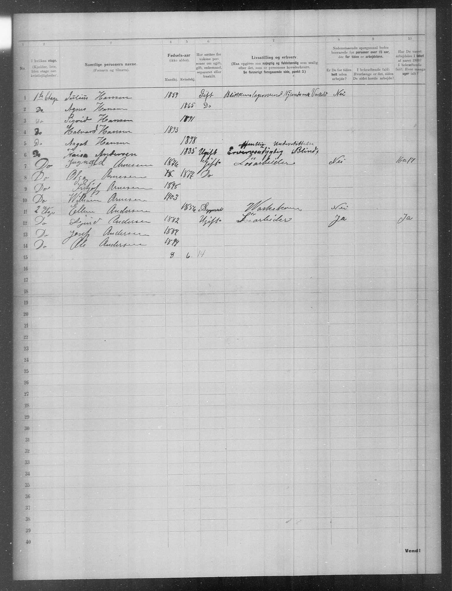 OBA, Municipal Census 1903 for Kristiania, 1903, p. 8113