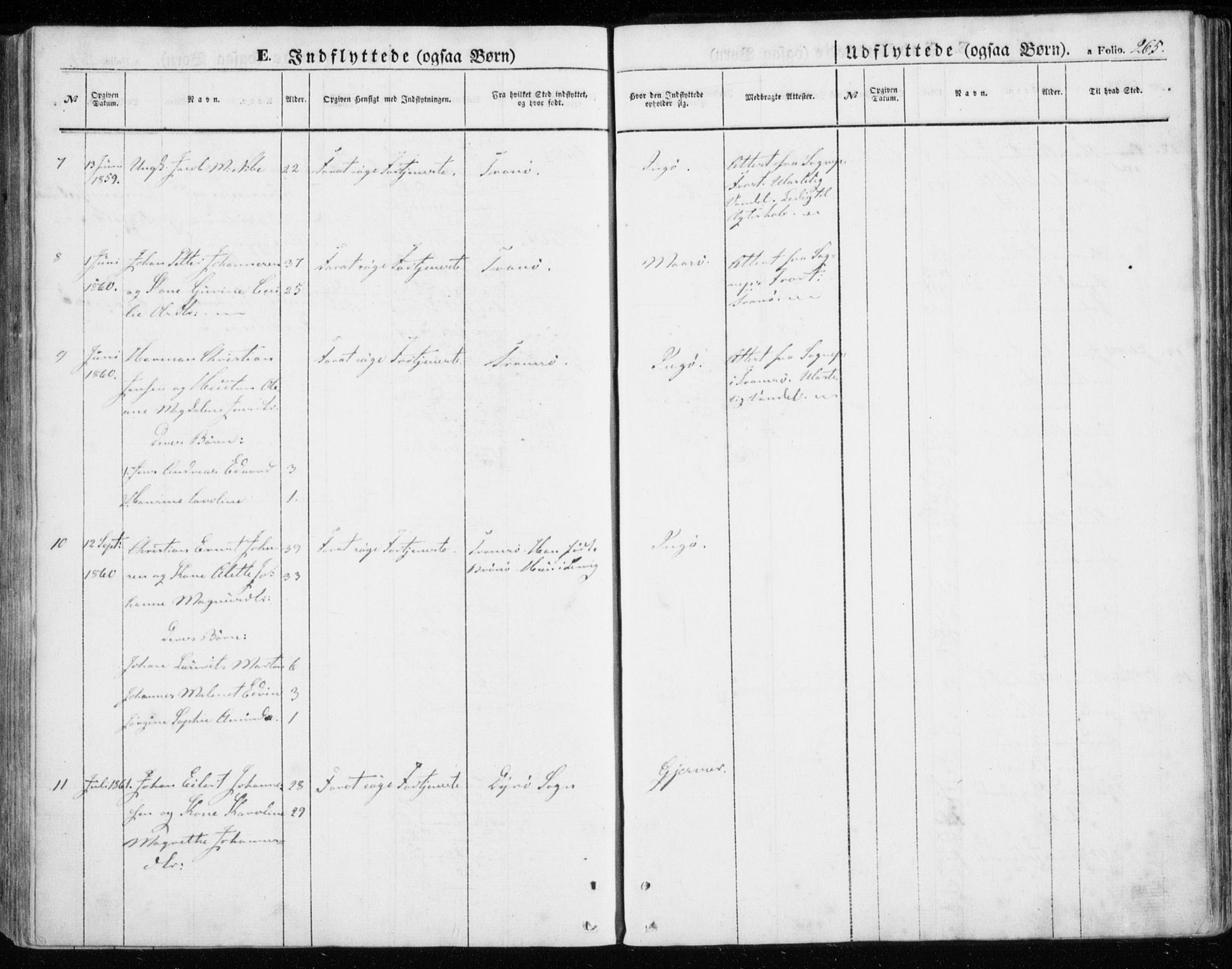 Måsøy sokneprestkontor, SATØ/S-1348/H/Ha/L0002kirke: Parish register (official) no. 2, 1852-1865, p. 265