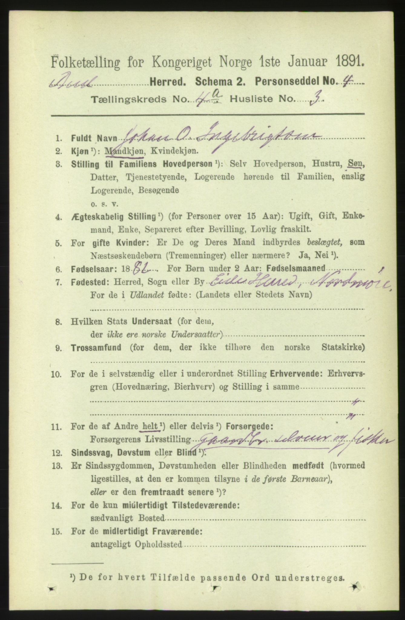 RA, 1891 census for 1549 Bud, 1891, p. 2179