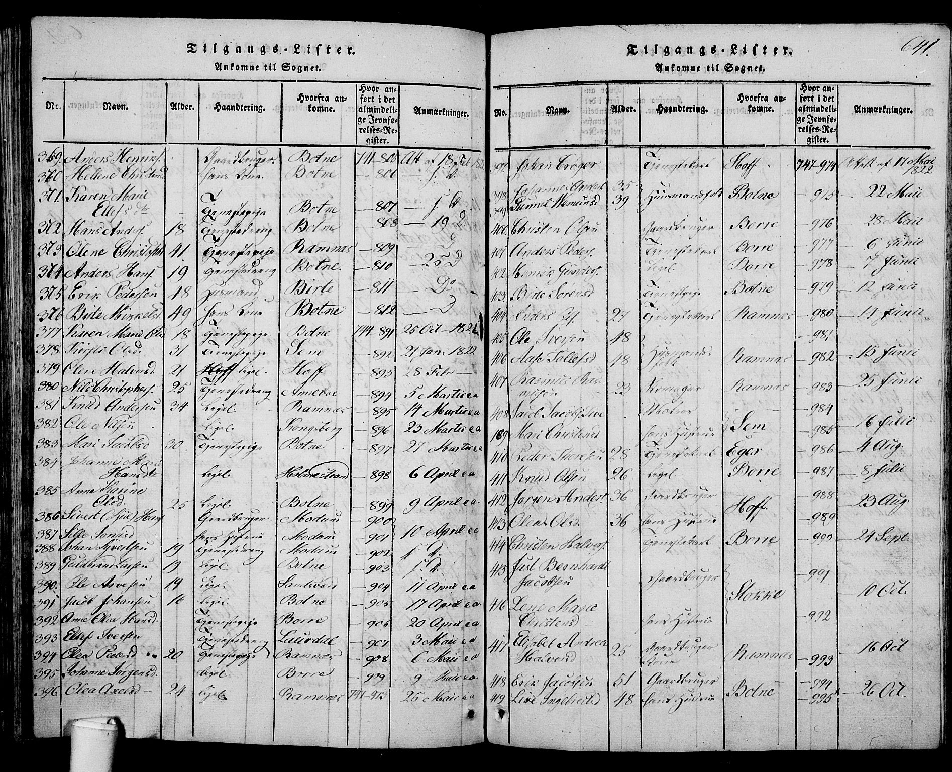 Våle kirkebøker, AV/SAKO-A-334/G/Ga/L0001: Parish register (copy) no. I 1, 1814-1824, p. 640-641