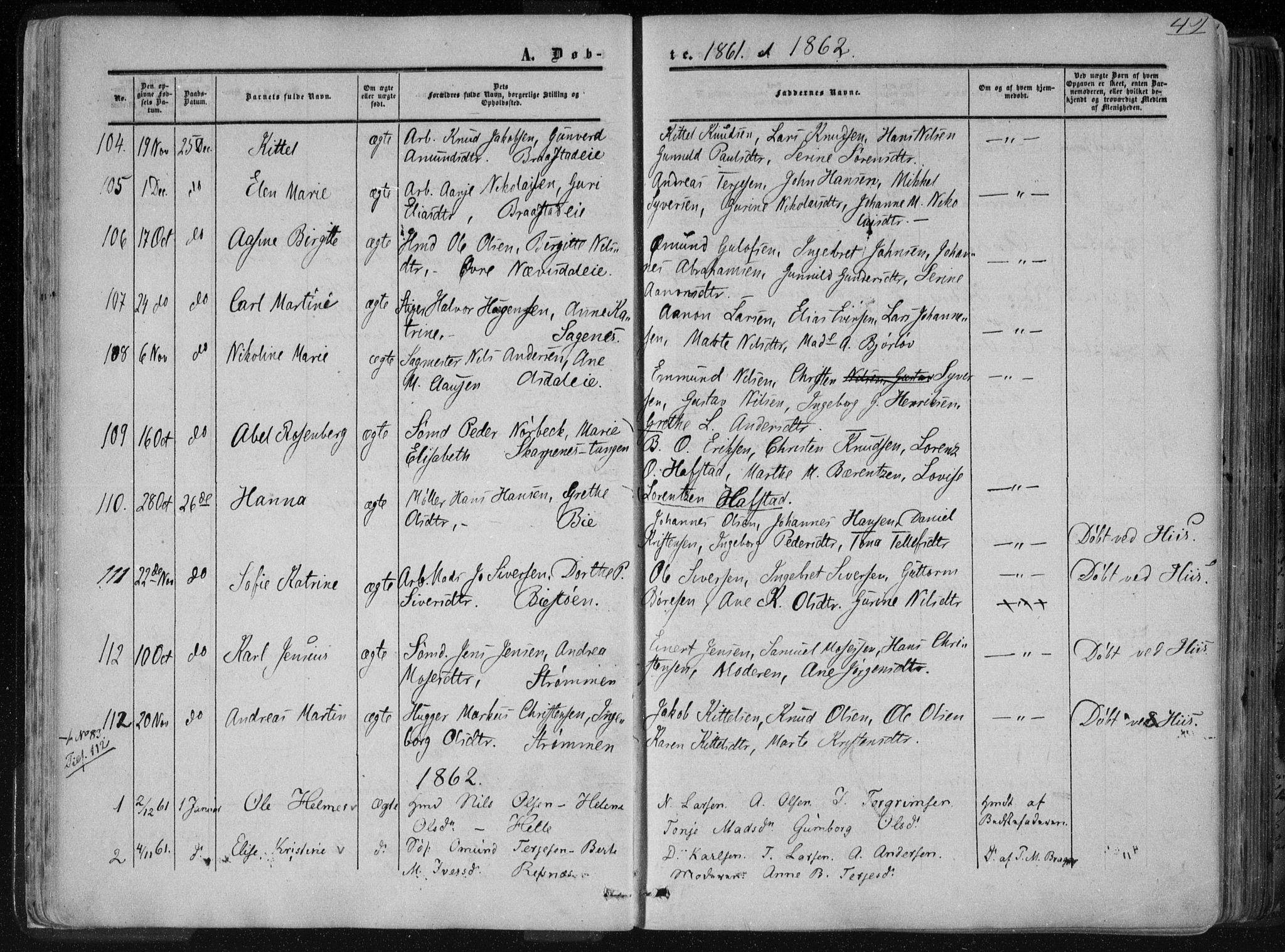 Øyestad sokneprestkontor, SAK/1111-0049/F/Fa/L0015: Parish register (official) no. A 15, 1857-1873, p. 49