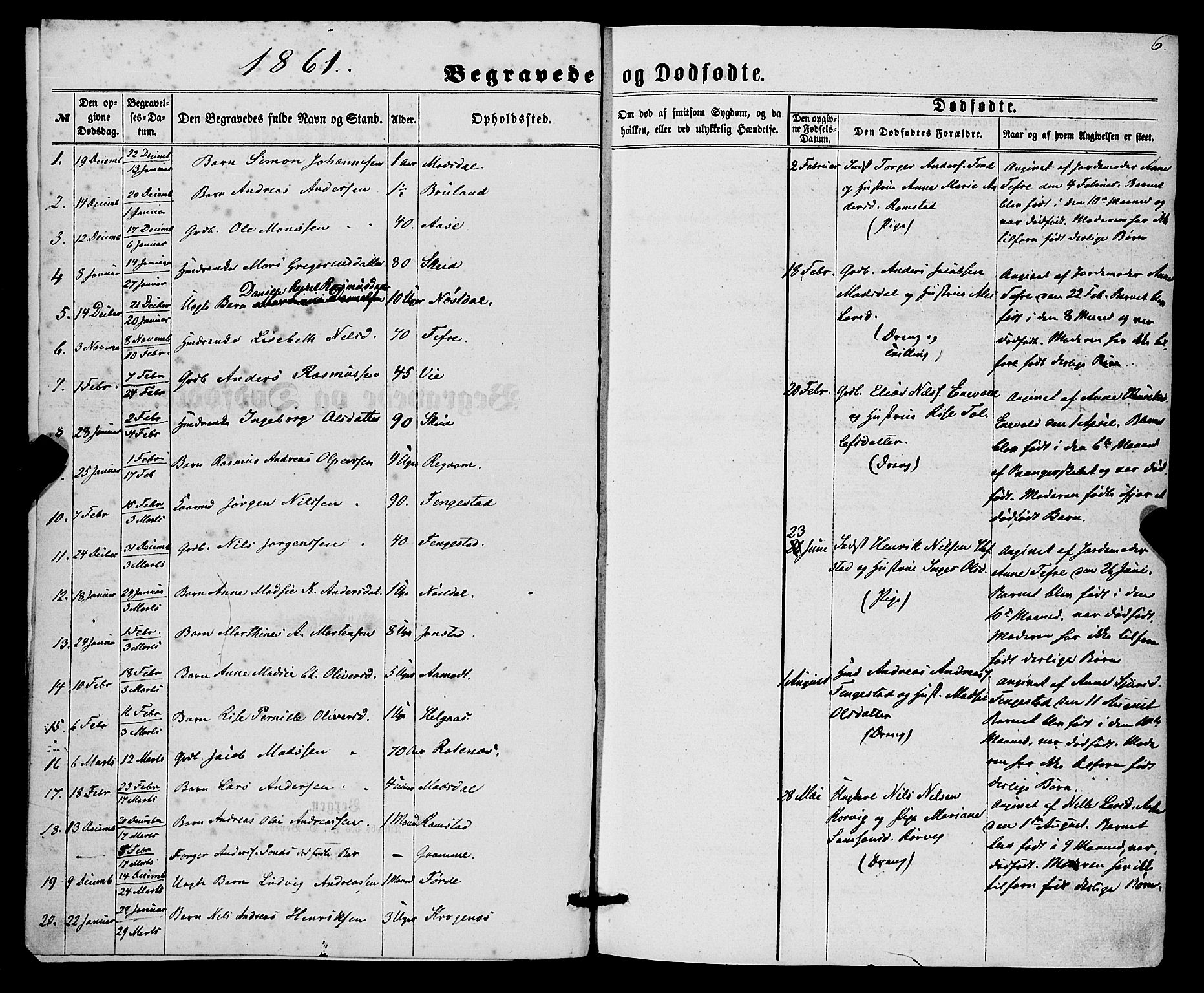 Førde sokneprestembete, SAB/A-79901/H/Haa/Haaa/L0010: Parish register (official) no. A 10, 1861-1876, p. 6