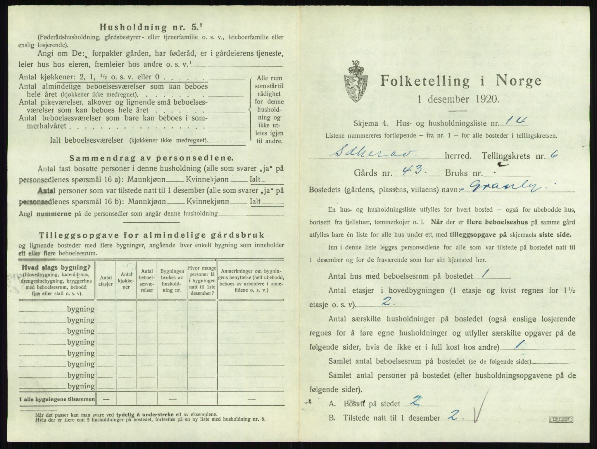 SAKO, 1920 census for Sandeherred, 1920, p. 1140