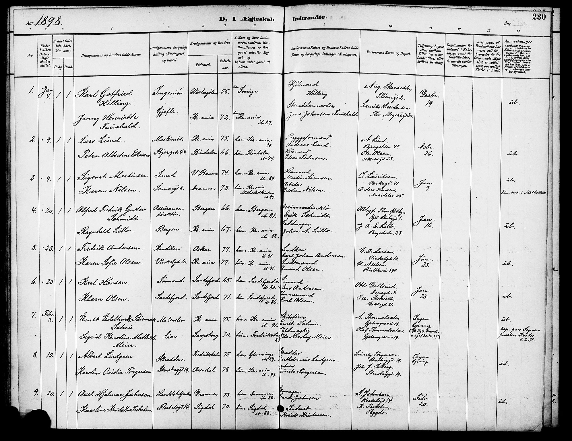 Gamle Aker prestekontor Kirkebøker, SAO/A-10617a/F/L0009: Parish register (official) no. 9, 1890-1898, p. 230