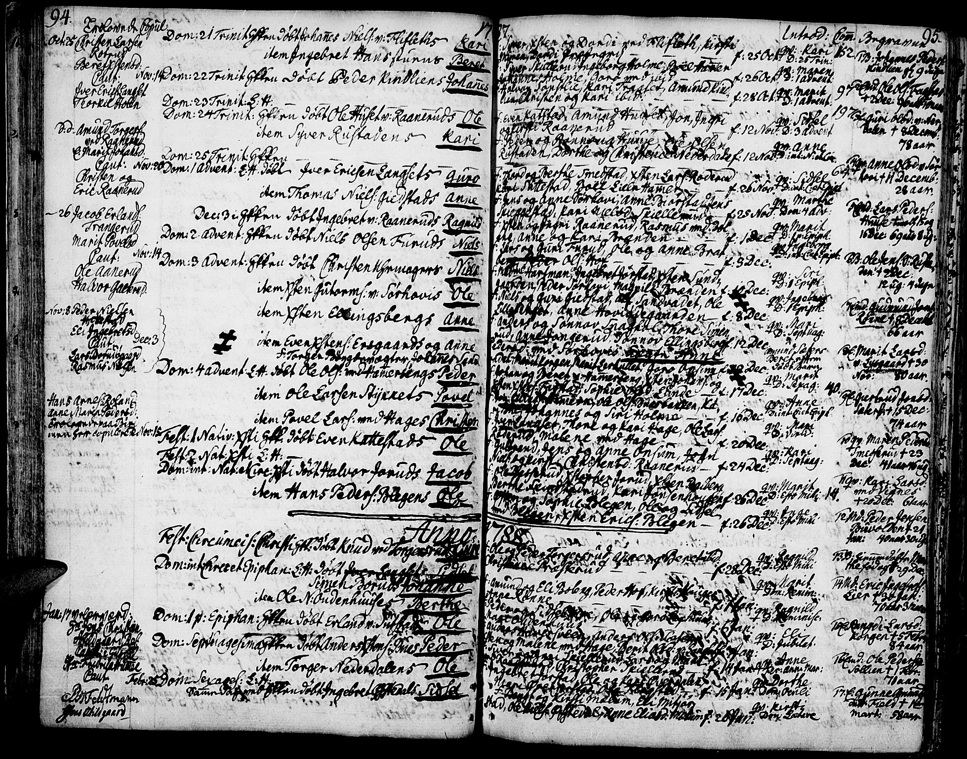 Fåberg prestekontor, AV/SAH-PREST-086/H/Ha/Haa/L0002: Parish register (official) no. 2, 1775-1818, p. 94-95