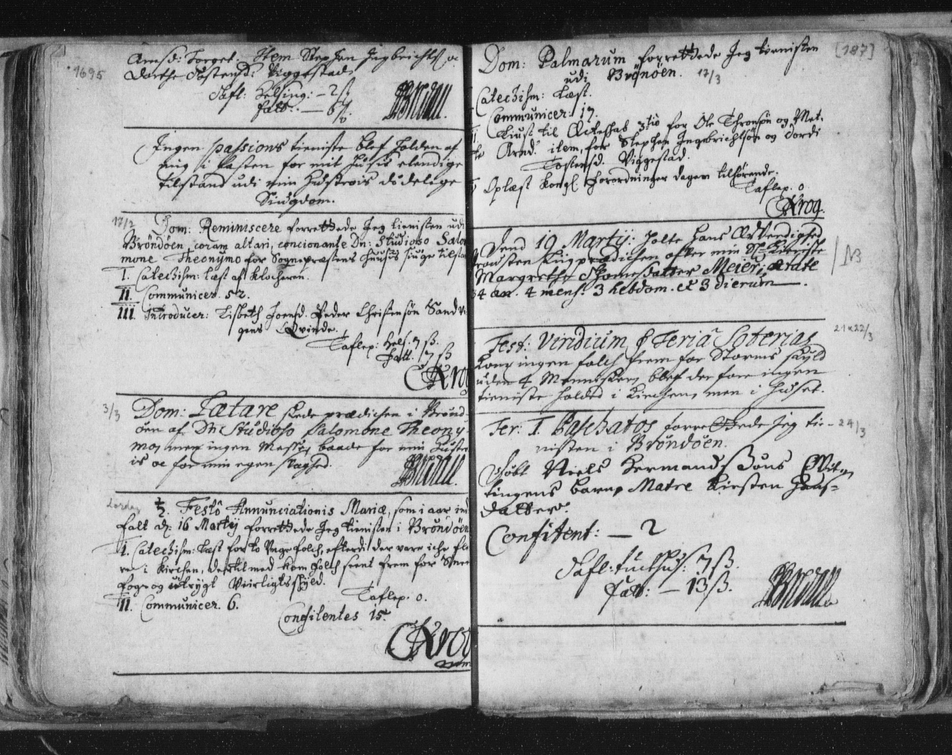 Ministerialprotokoller, klokkerbøker og fødselsregistre - Nordland, SAT/A-1459/813/L0192: Parish register (official) no. 813A02, 1677-1718, p. 187