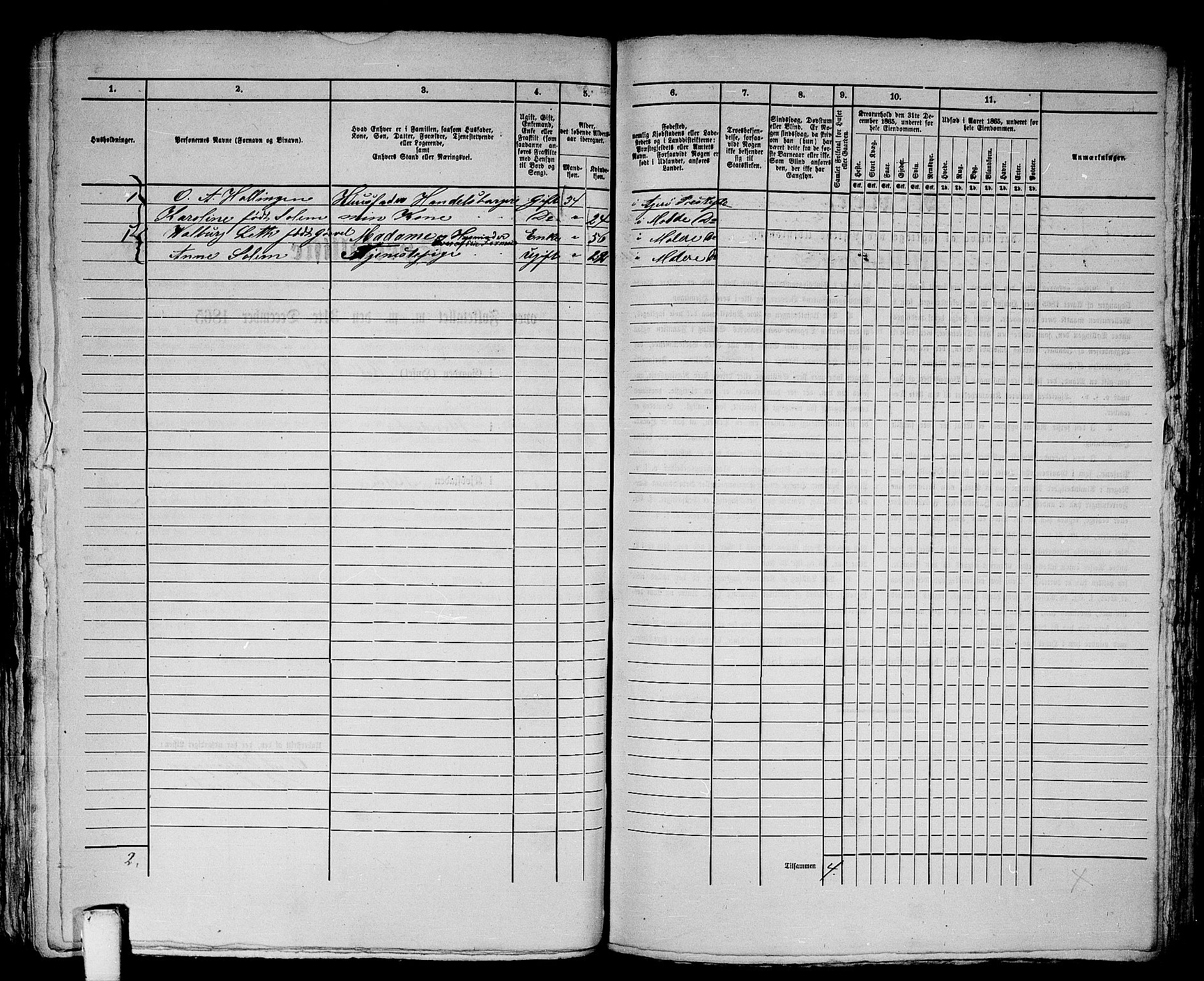 RA, 1865 census for Molde, 1865, p. 205