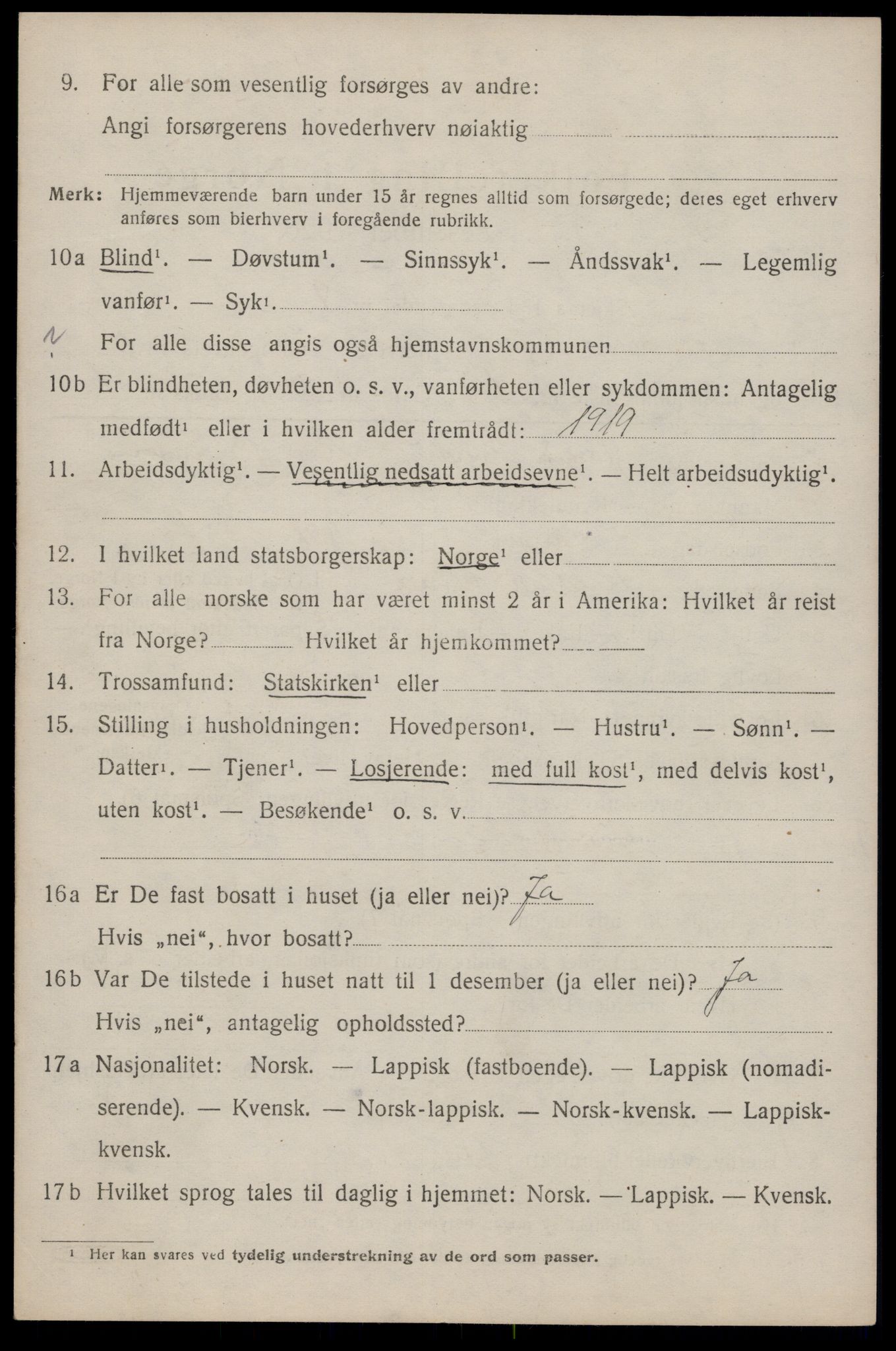SAT, 1920 census for Flakstad, 1920, p. 2840