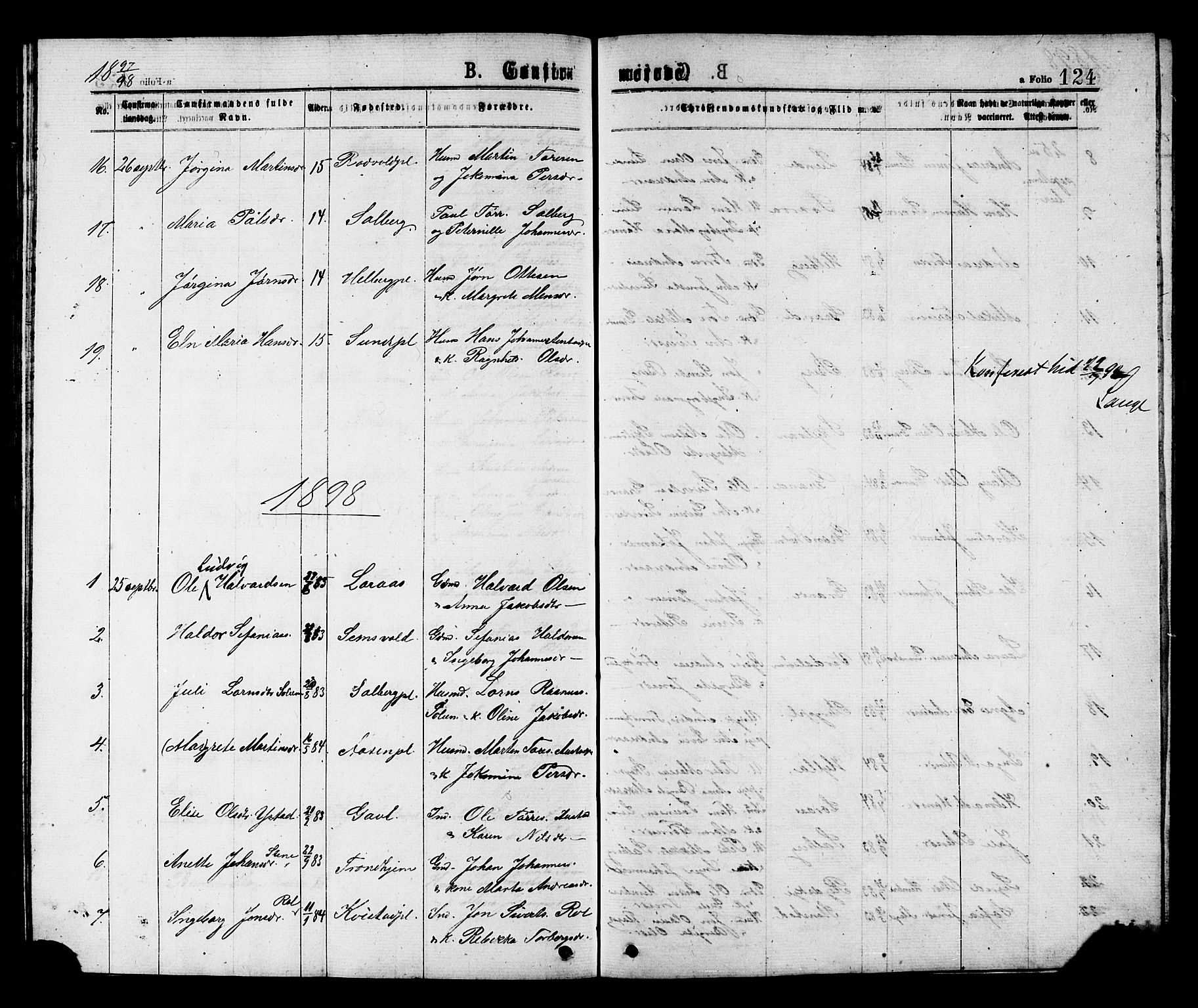 Ministerialprotokoller, klokkerbøker og fødselsregistre - Nord-Trøndelag, SAT/A-1458/731/L0311: Parish register (copy) no. 731C02, 1875-1911, p. 124