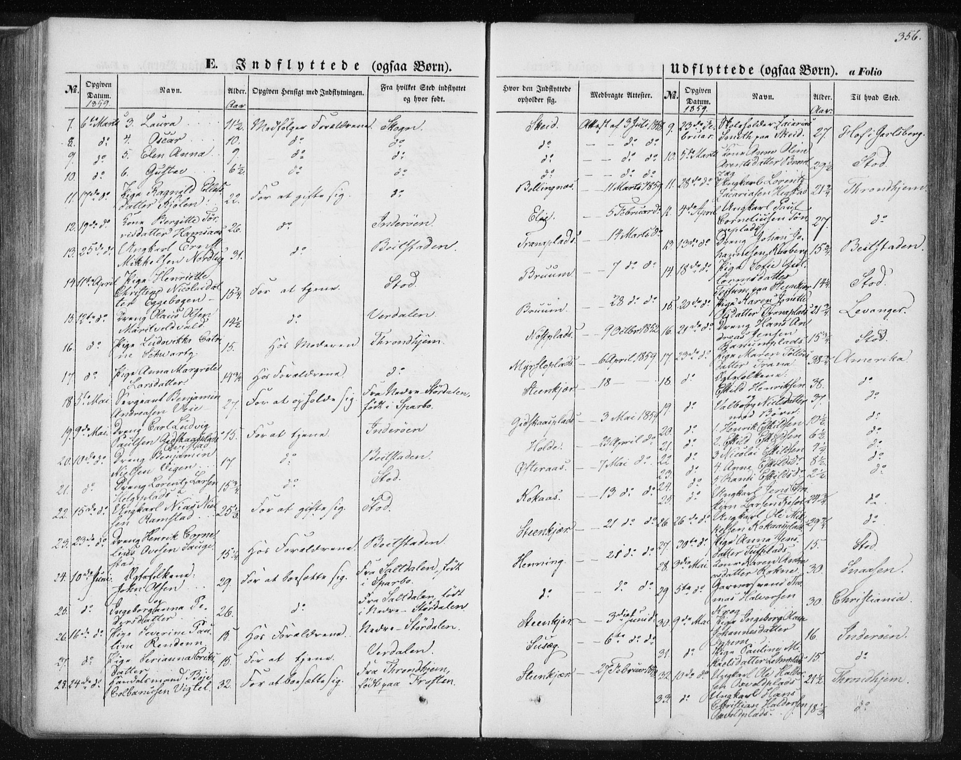 Ministerialprotokoller, klokkerbøker og fødselsregistre - Nord-Trøndelag, AV/SAT-A-1458/735/L0342: Parish register (official) no. 735A07 /1, 1849-1862, p. 356