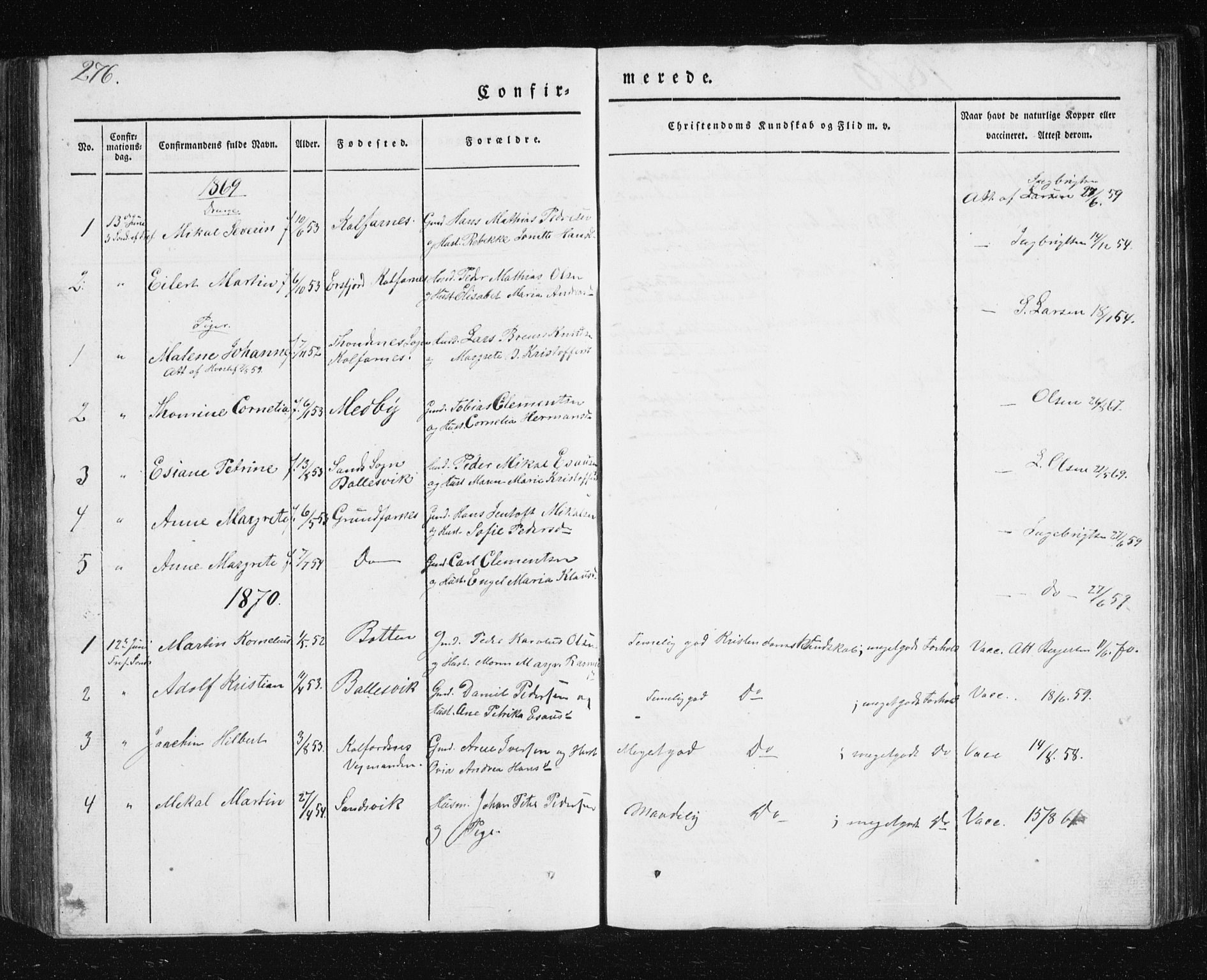 Berg sokneprestkontor, SATØ/S-1318/G/Ga/Gab/L0011klokker: Parish register (copy) no. 11, 1833-1878, p. 277