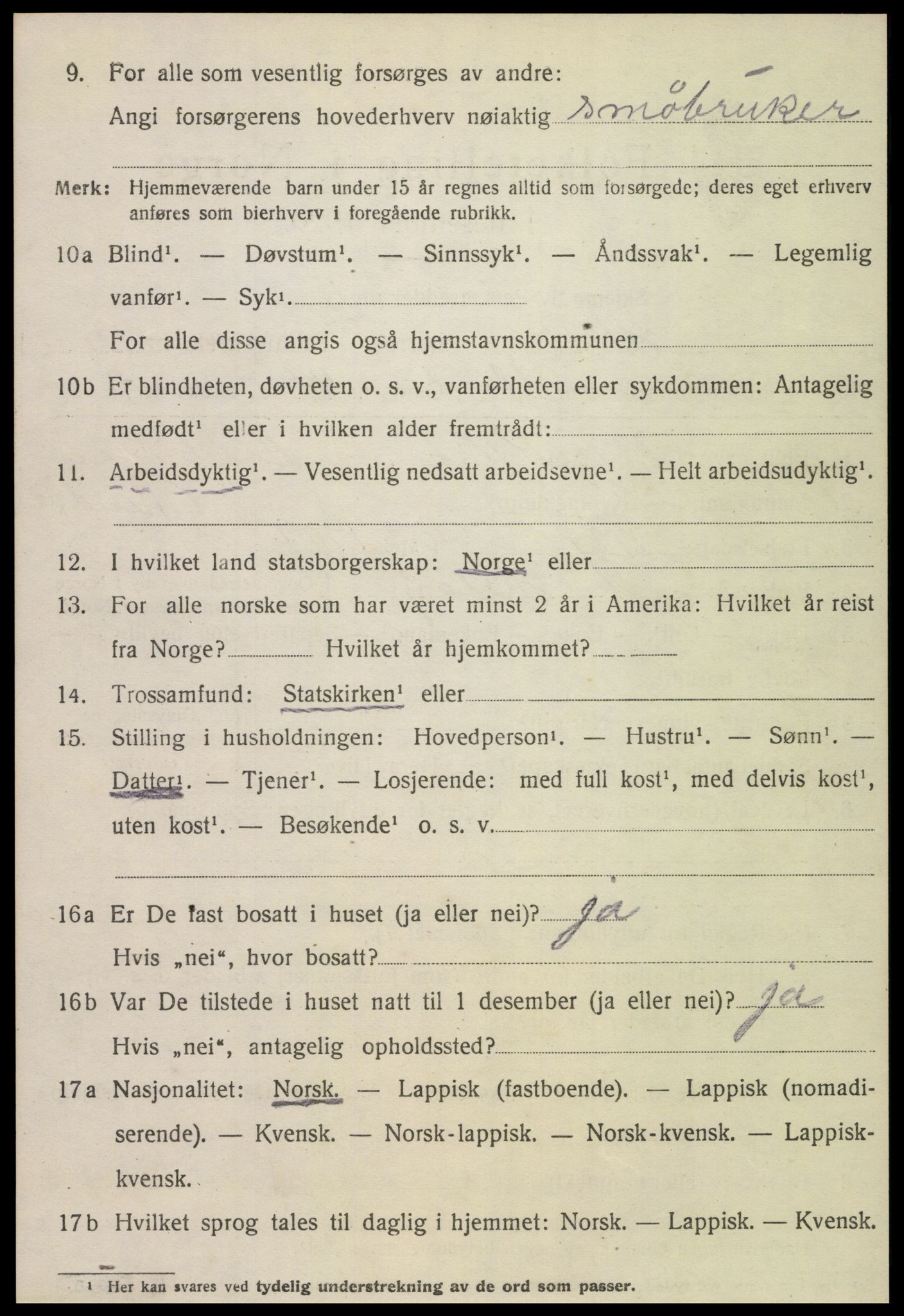 SAT, 1920 census for Meløy, 1920, p. 7610